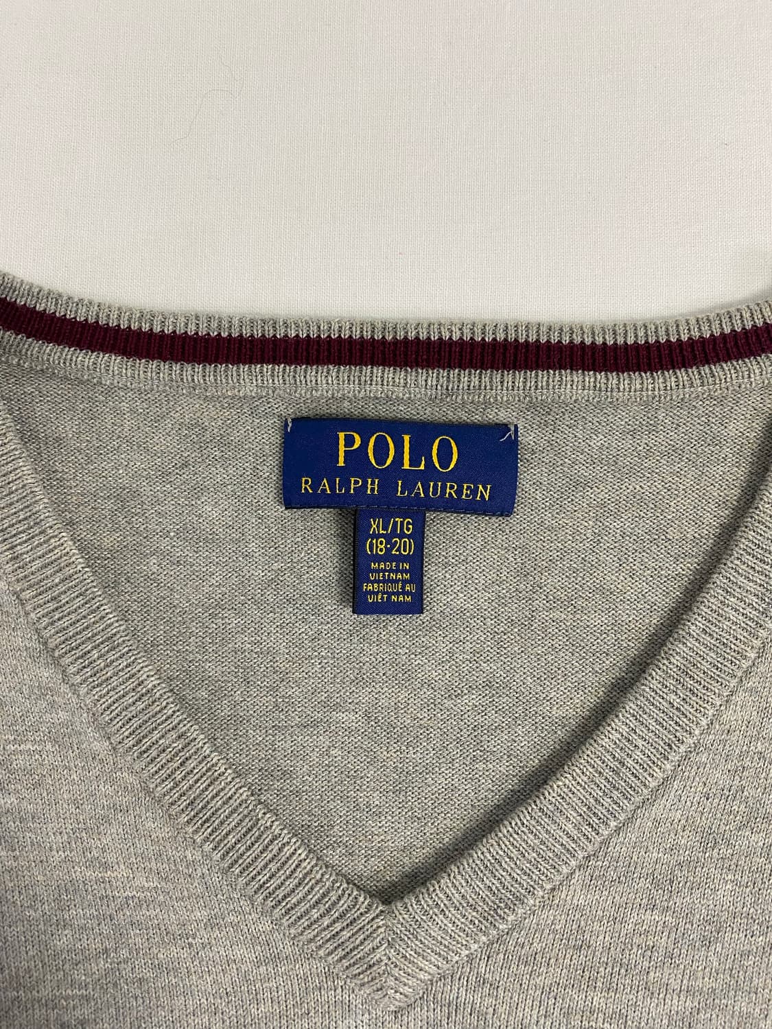 폴로 랄프로렌 그레이 브이넥 코튼 니트 XL <663> 상품이미지4