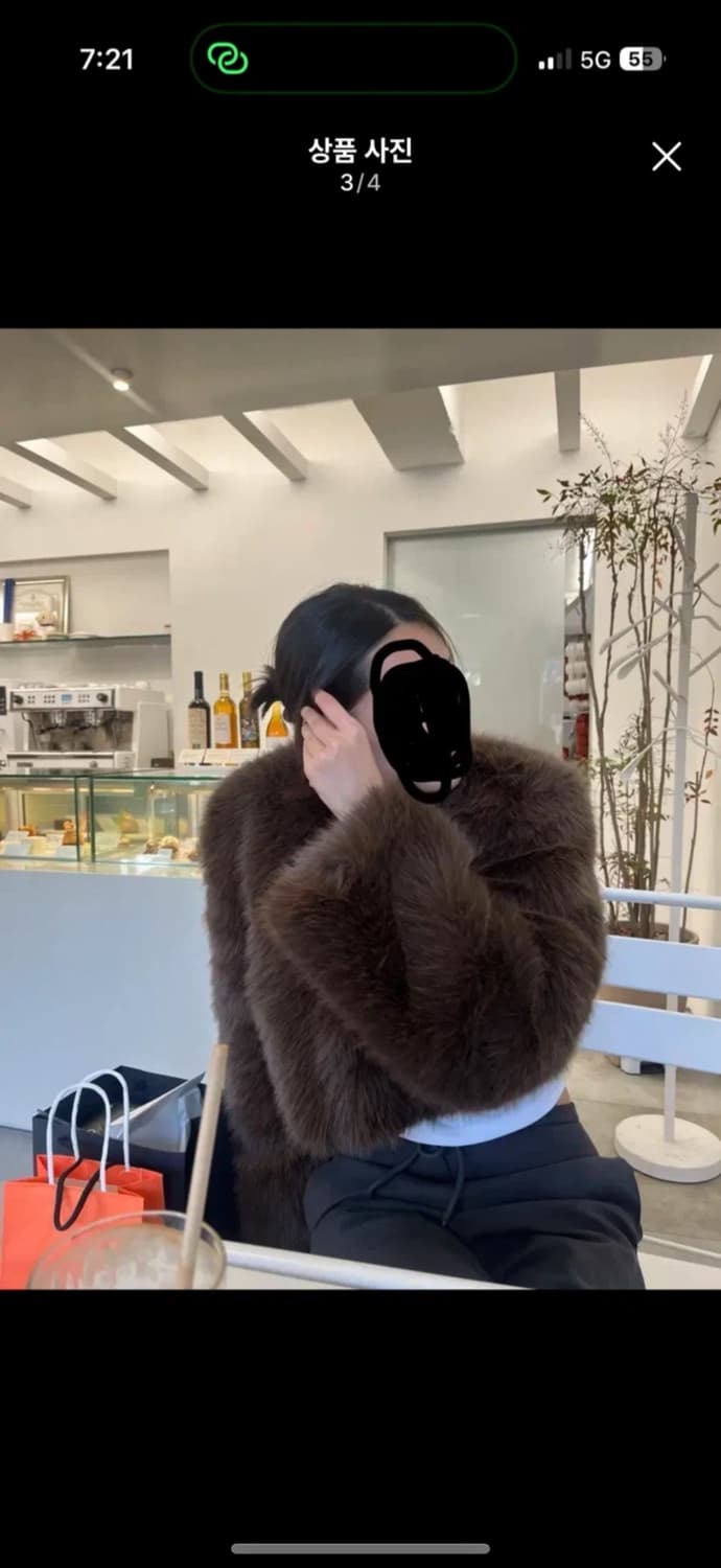 유명도매처 놉 브라운 퍼자켓 크롭자켓 상품이미지3