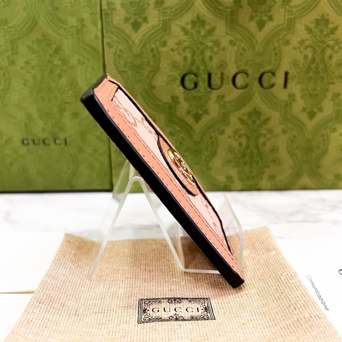 구찌 오피디아 GG 수프림 카드지갑 핑크 상품이미지6