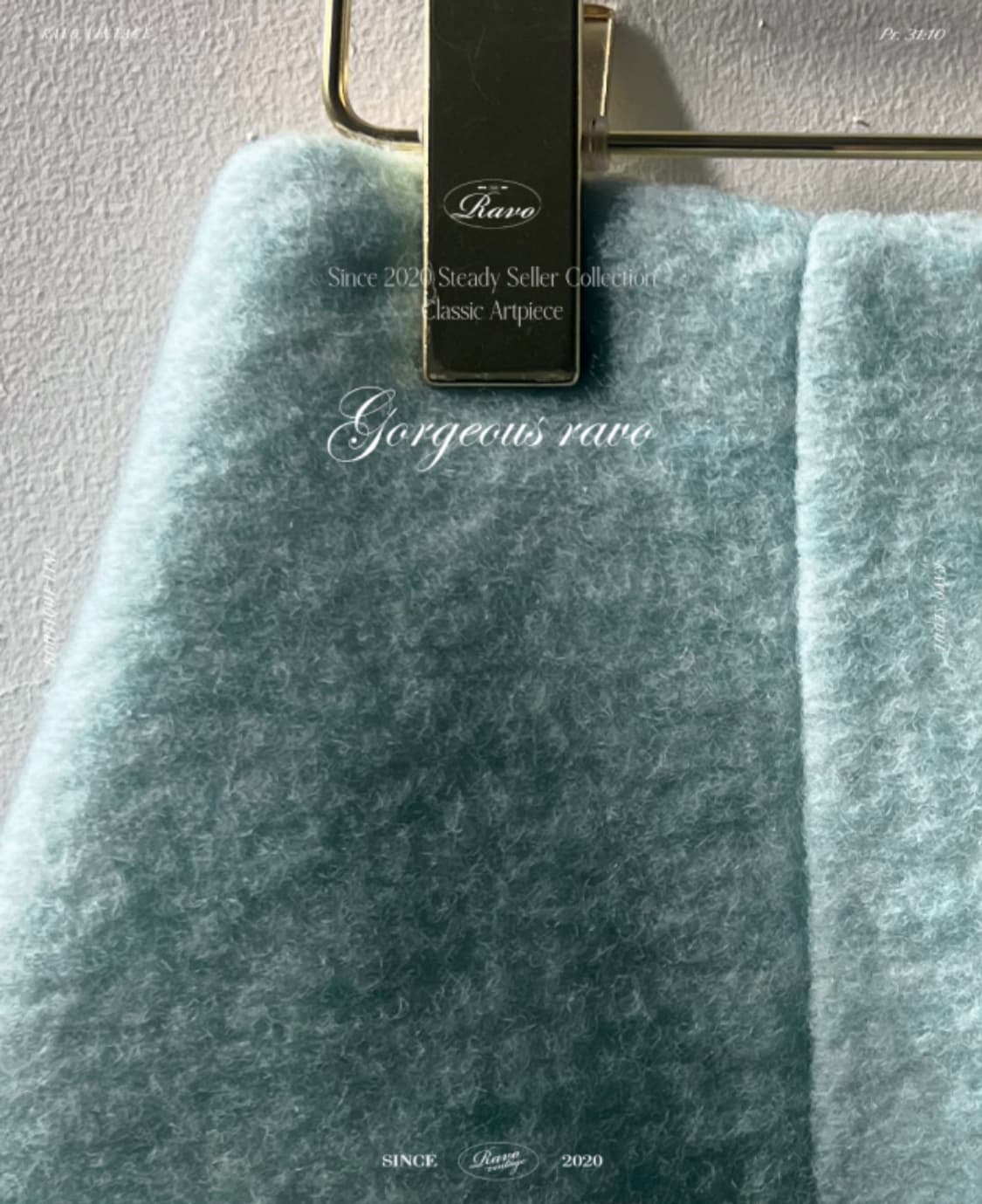 (새상품) 라보빈티지 하늘색 민트 트위드 셋업 투피스 상품이미지8