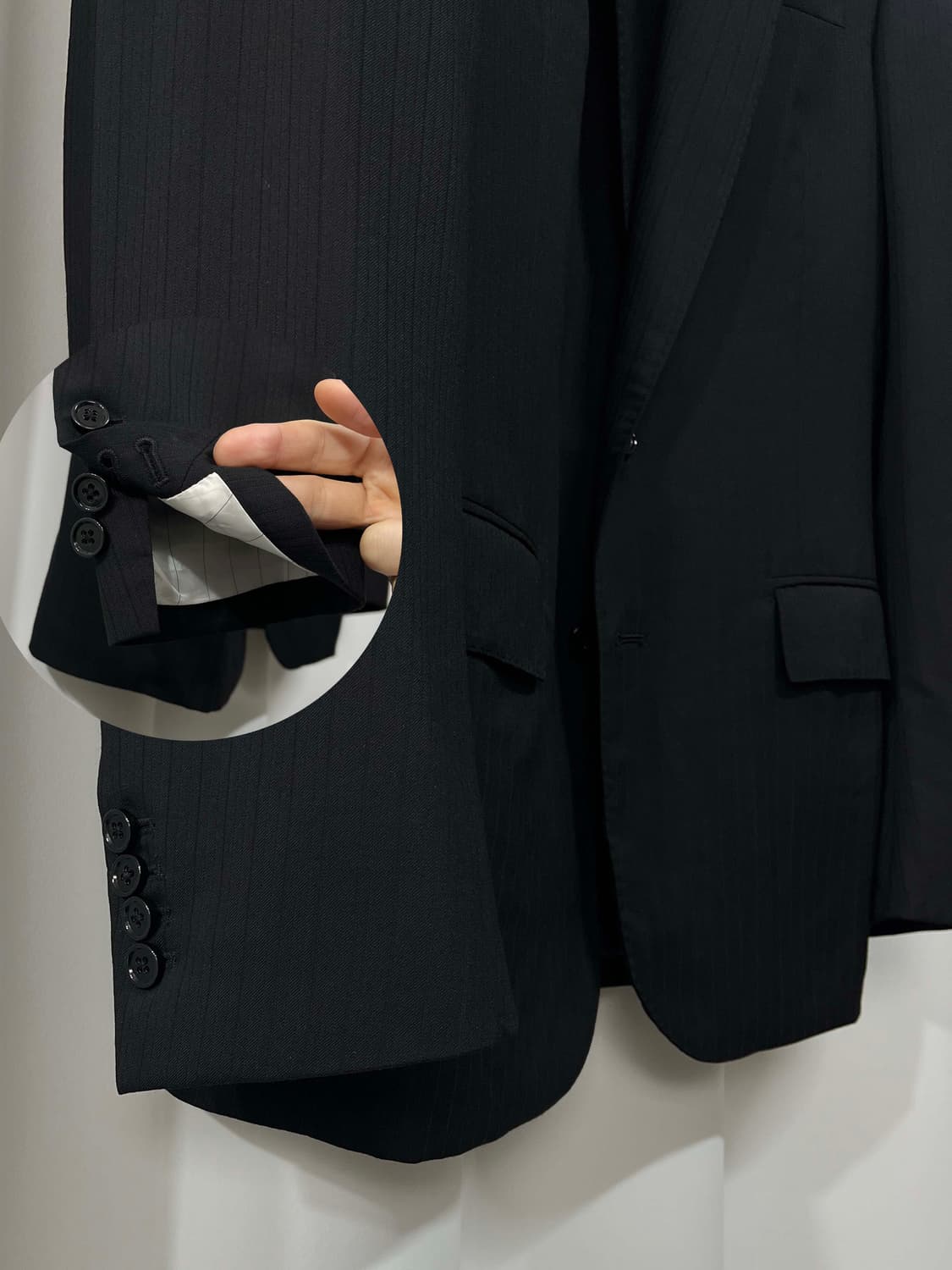 폴로 랄프로렌 이태리 메이드 블랙라벨 피크드 라펠 블레이저 울 자켓 상품이미지5