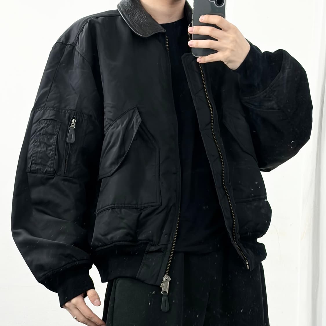 Ameco 아메코 레더카라 MA-1 자켓 상품이미지4