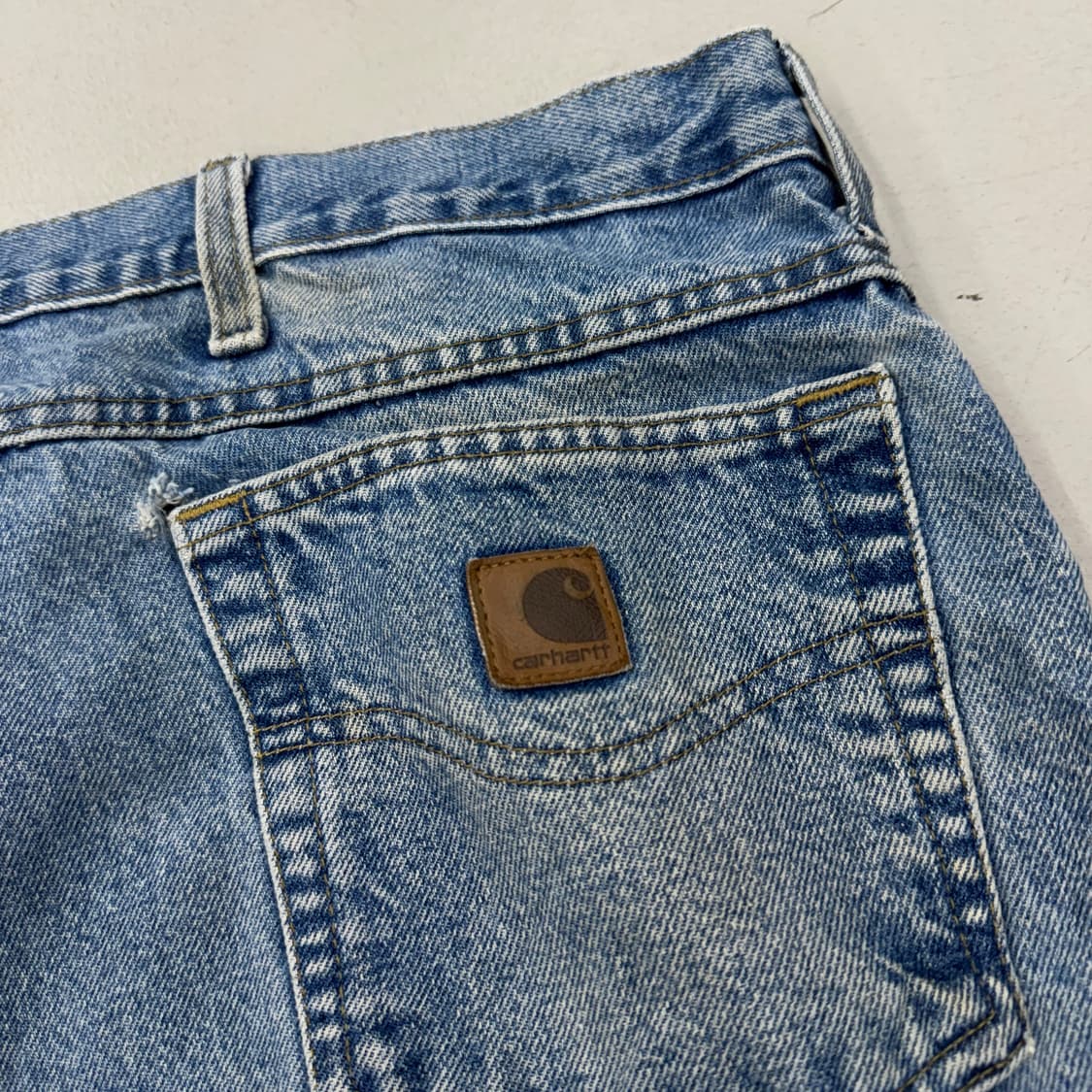 칼하트 OG 가죽패치 워싱 워크 데님팬츠 상품이미지7