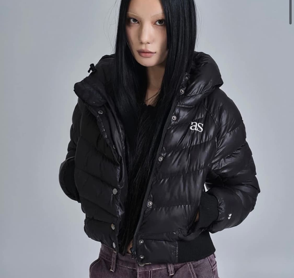애즈온 숏 푸퍼 패딩 블랙 상품이미지2