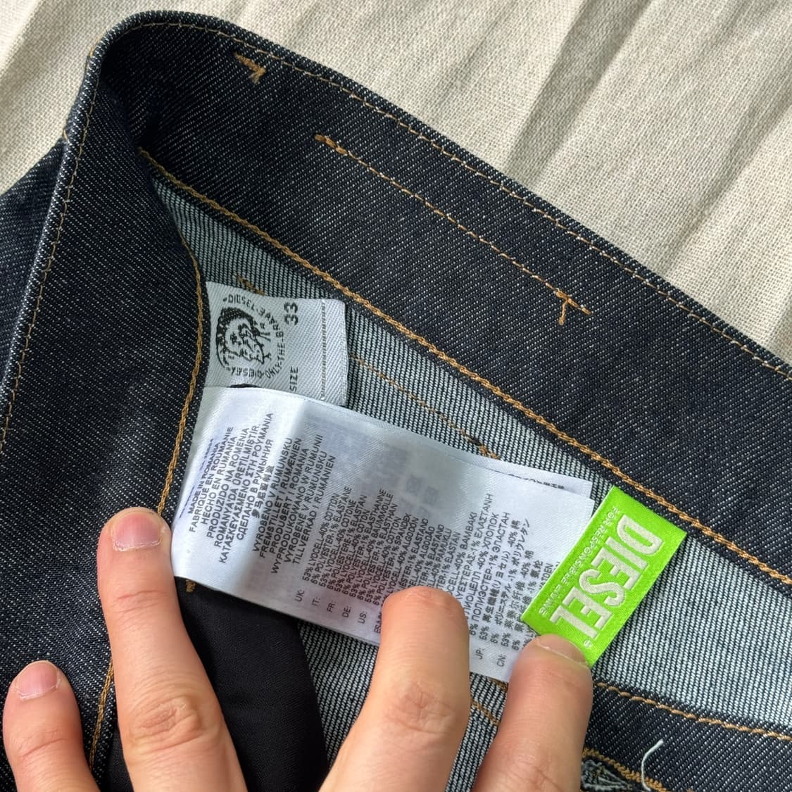 디젤 신형 자수 생지 데님팬츠 33 상품이미지7