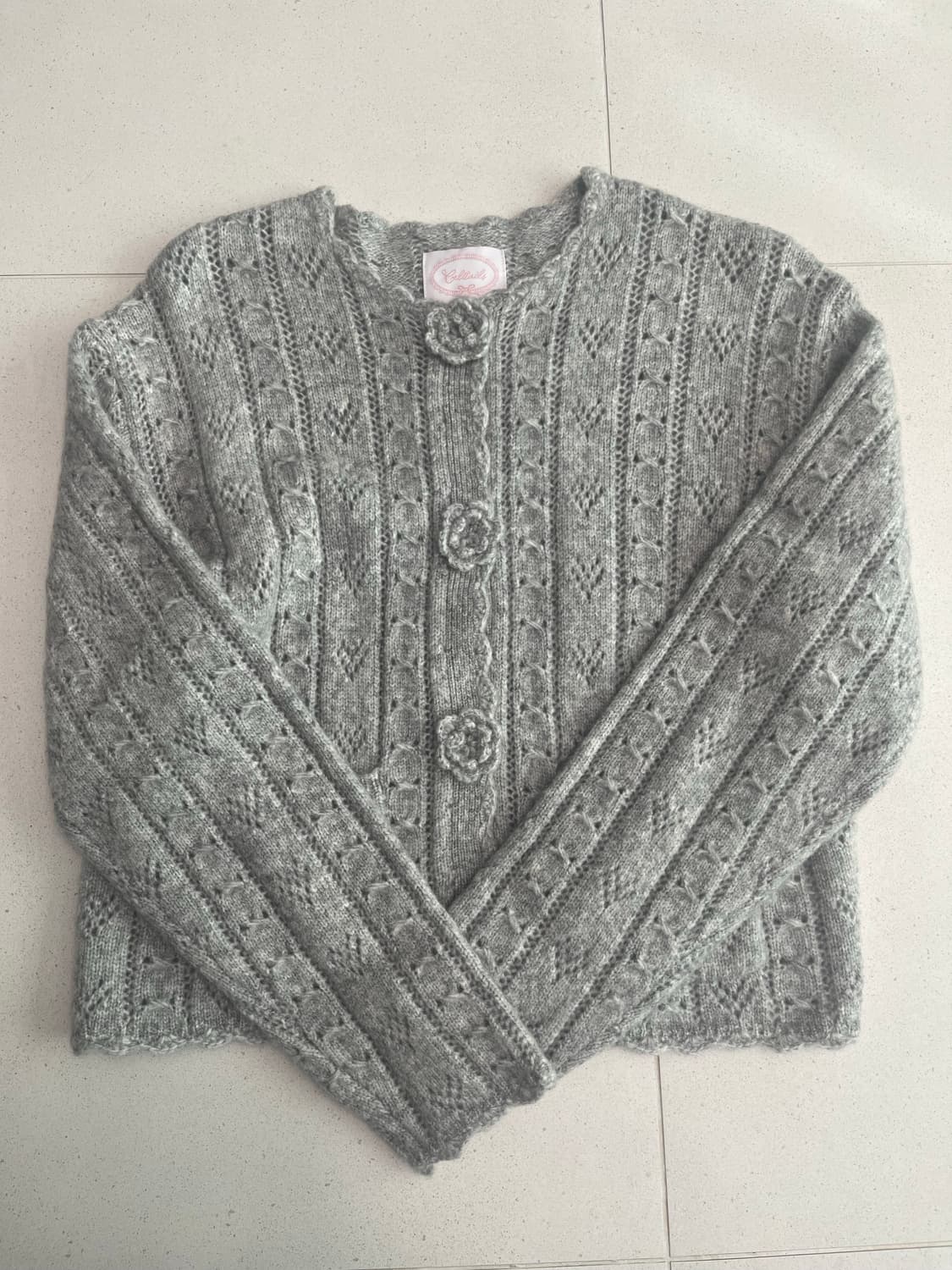 셀리테일즈 HANDMADE FLOWER BUTTON CARDIGAN 상품이미지7