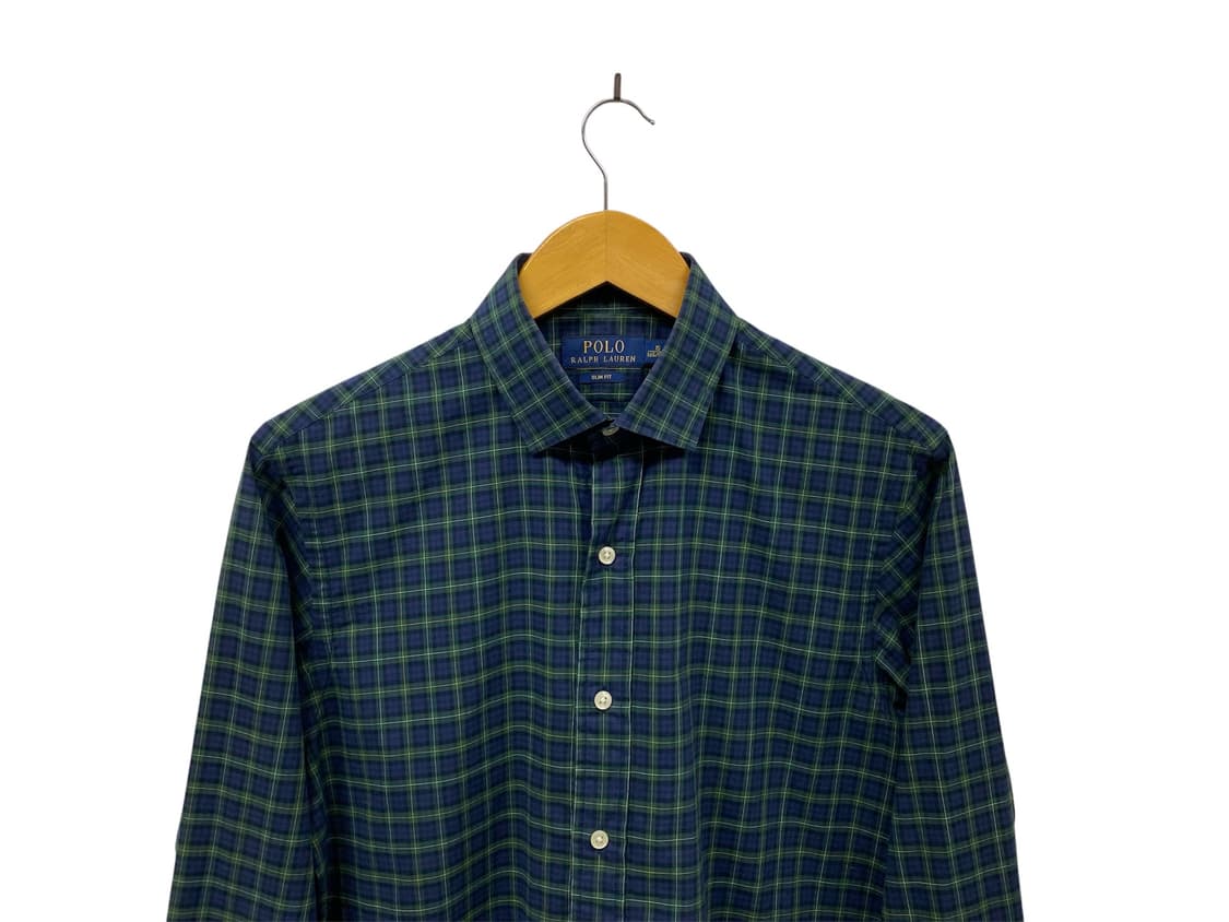 폴로 랄프로렌 네이비 /그린 체크 남방 S 상품이미지3