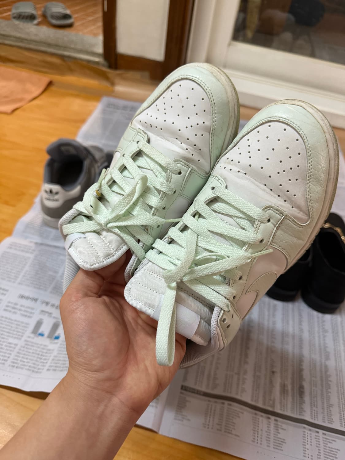 나이키 덩크로우 넥스트 네이쳐 베일리 그린 앤 화이트 255판매합니다! 상품이미지1