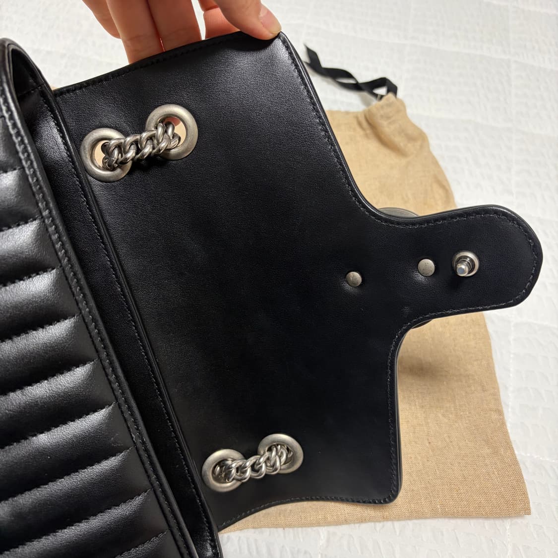 구찌 GG 마몽 스몰 숄더백 은장 상품이미지7