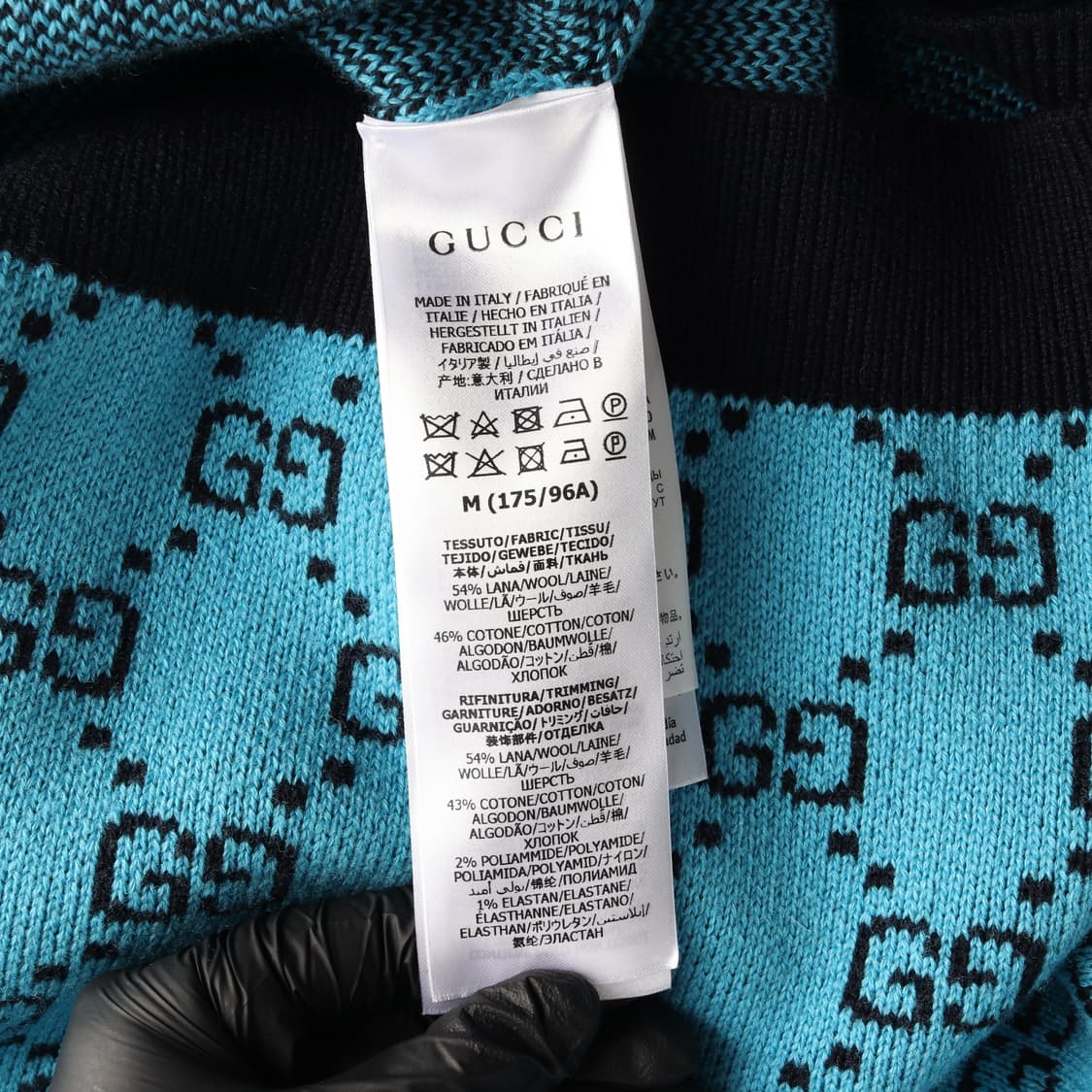 구찌 블루 GG 자카드 패턴  브이넥 울 니트 가디건 M
 상품이미지6