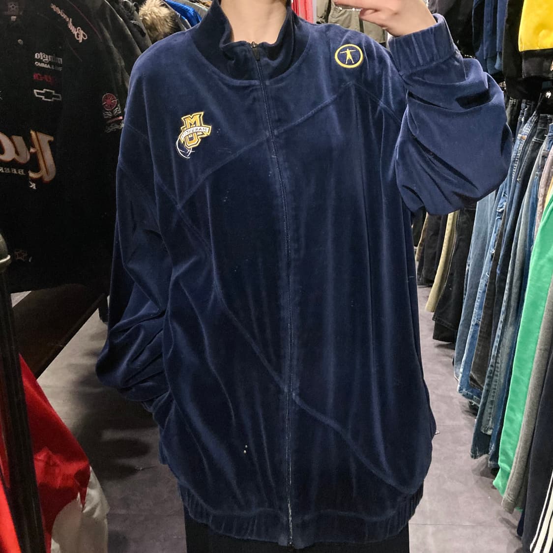  [IM]컨버스 벨벳집업 네이비 상품이미지5