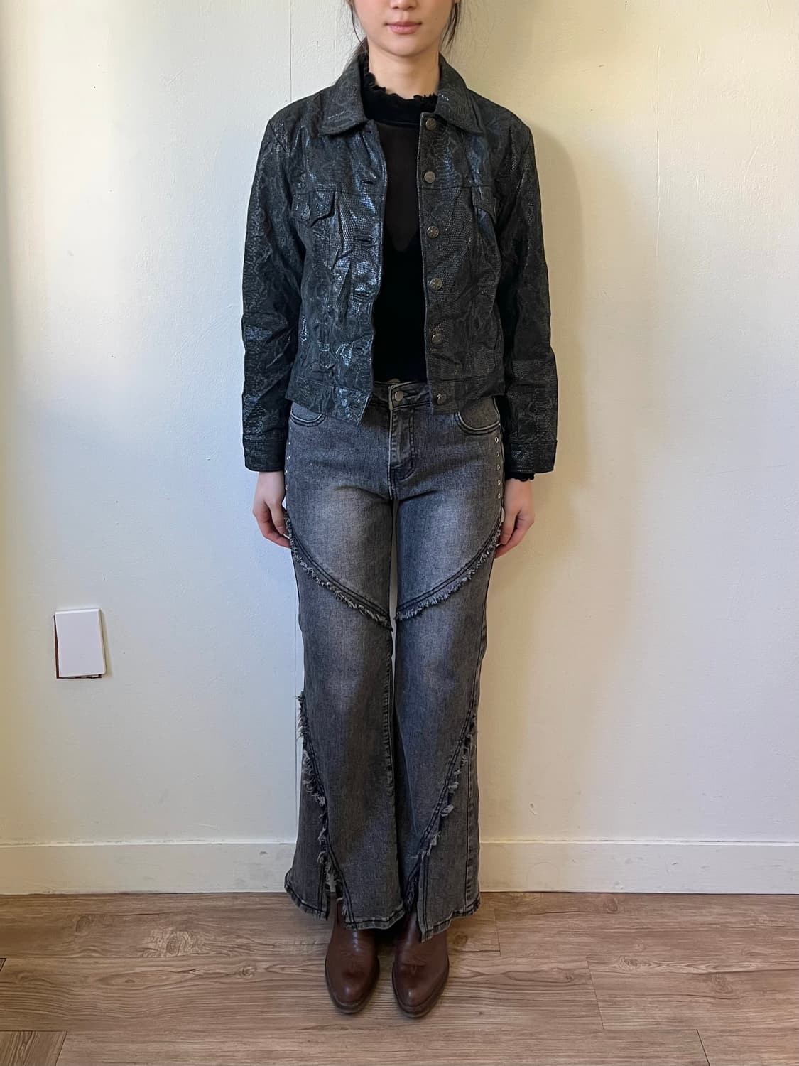 Japan Vtg 피그 스킨 트러커 자켓 상품이미지7