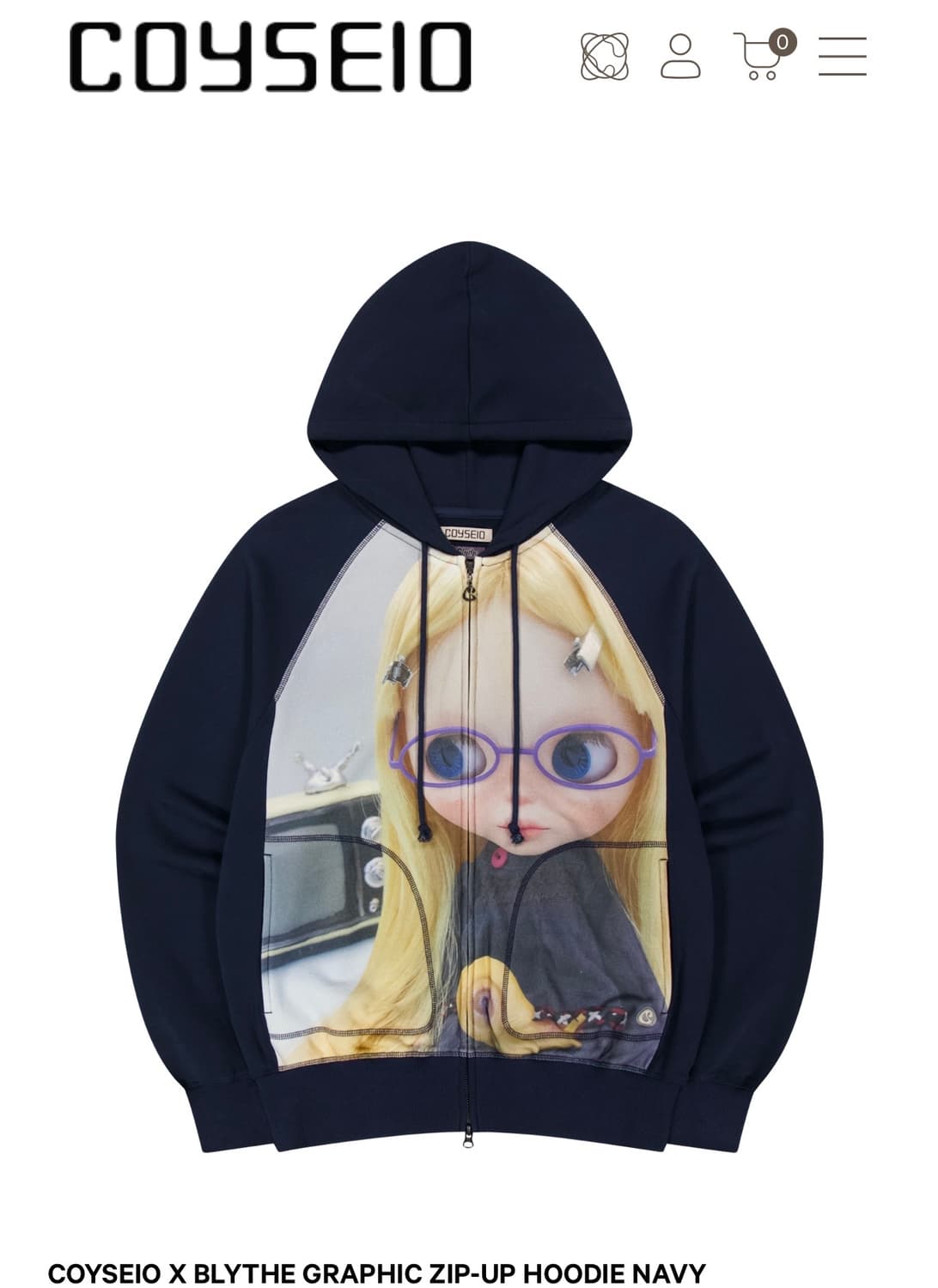 당일배송)코이세이오 브라이스 후드집업 네이비 상품이미지1