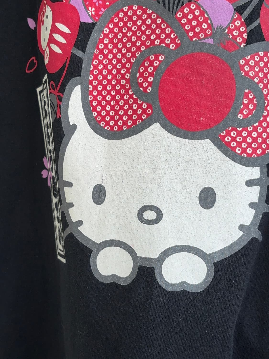 HELLO KITTY 마츠리 블랙 반팔티 상품이미지4