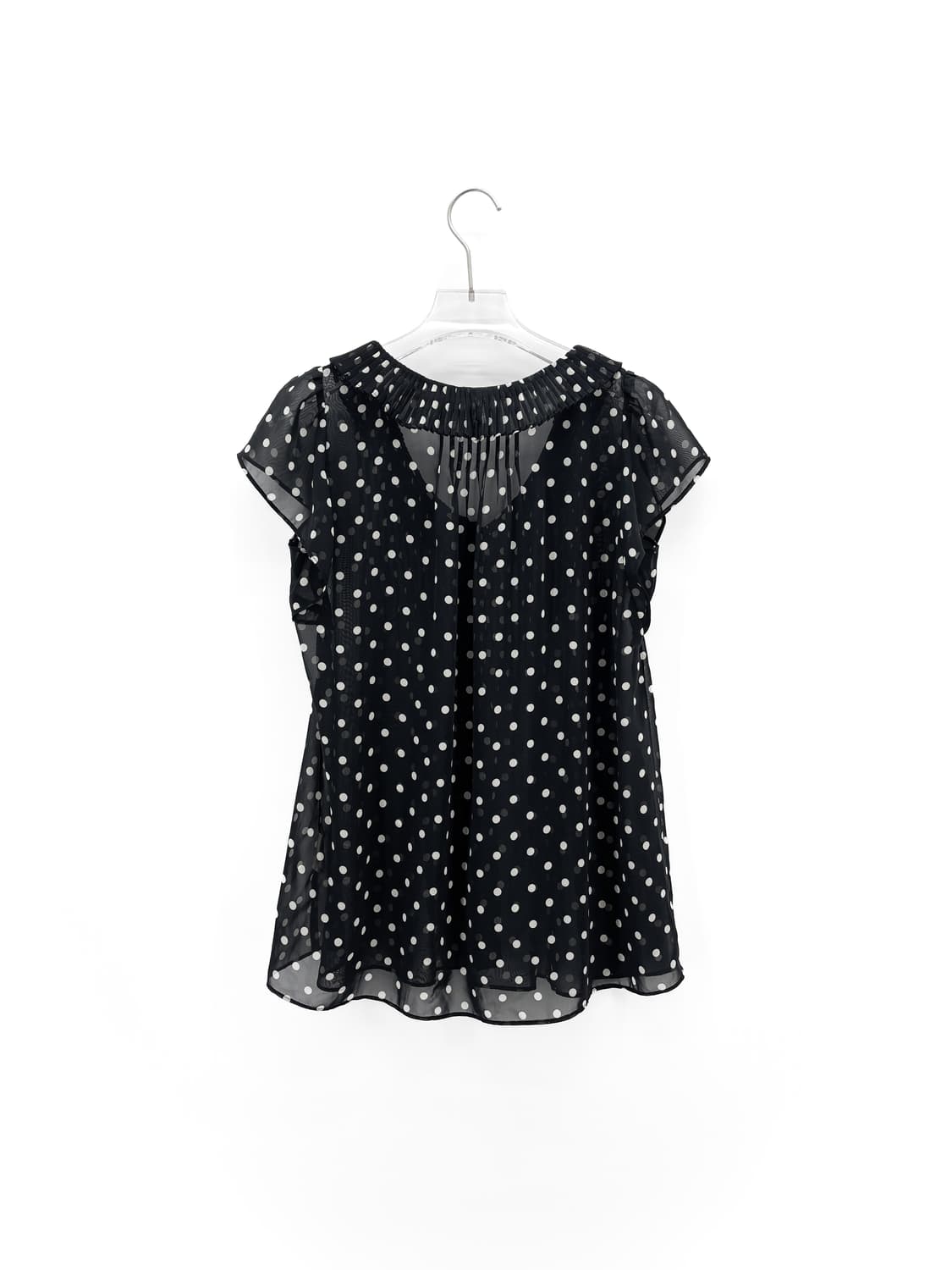 빈티지 도트 플리츠 블라우스 상품이미지6