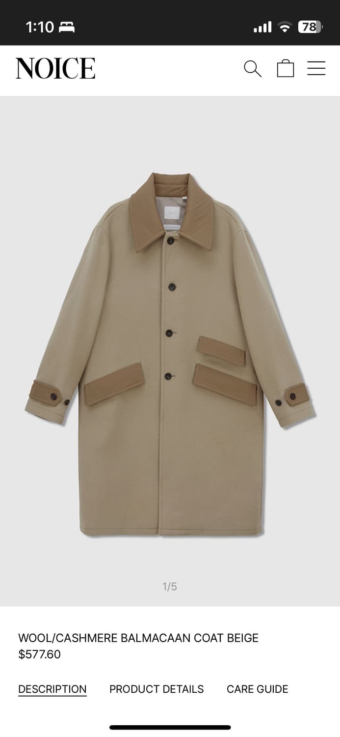 NOICE BALMACAAN COAT 상품이미지1