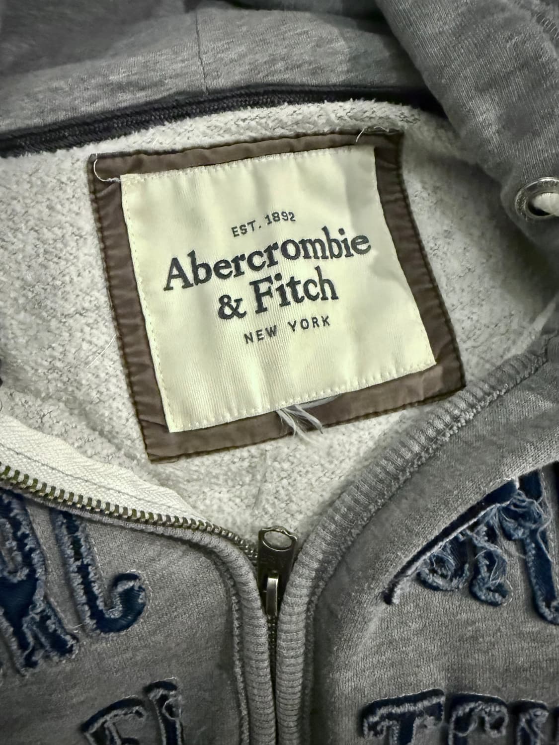 아베크롬비 2000s 그레이 더블지퍼 후드집업 S 상품이미지5