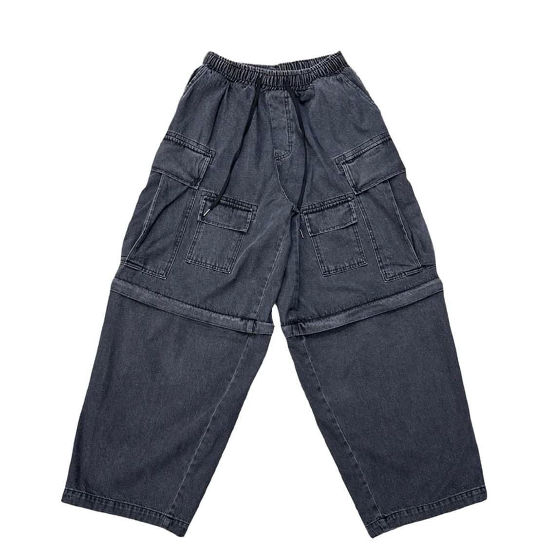 글래머 카고 와이드 데님 스판 투웨이 카고팬츠 F 상품이미지2