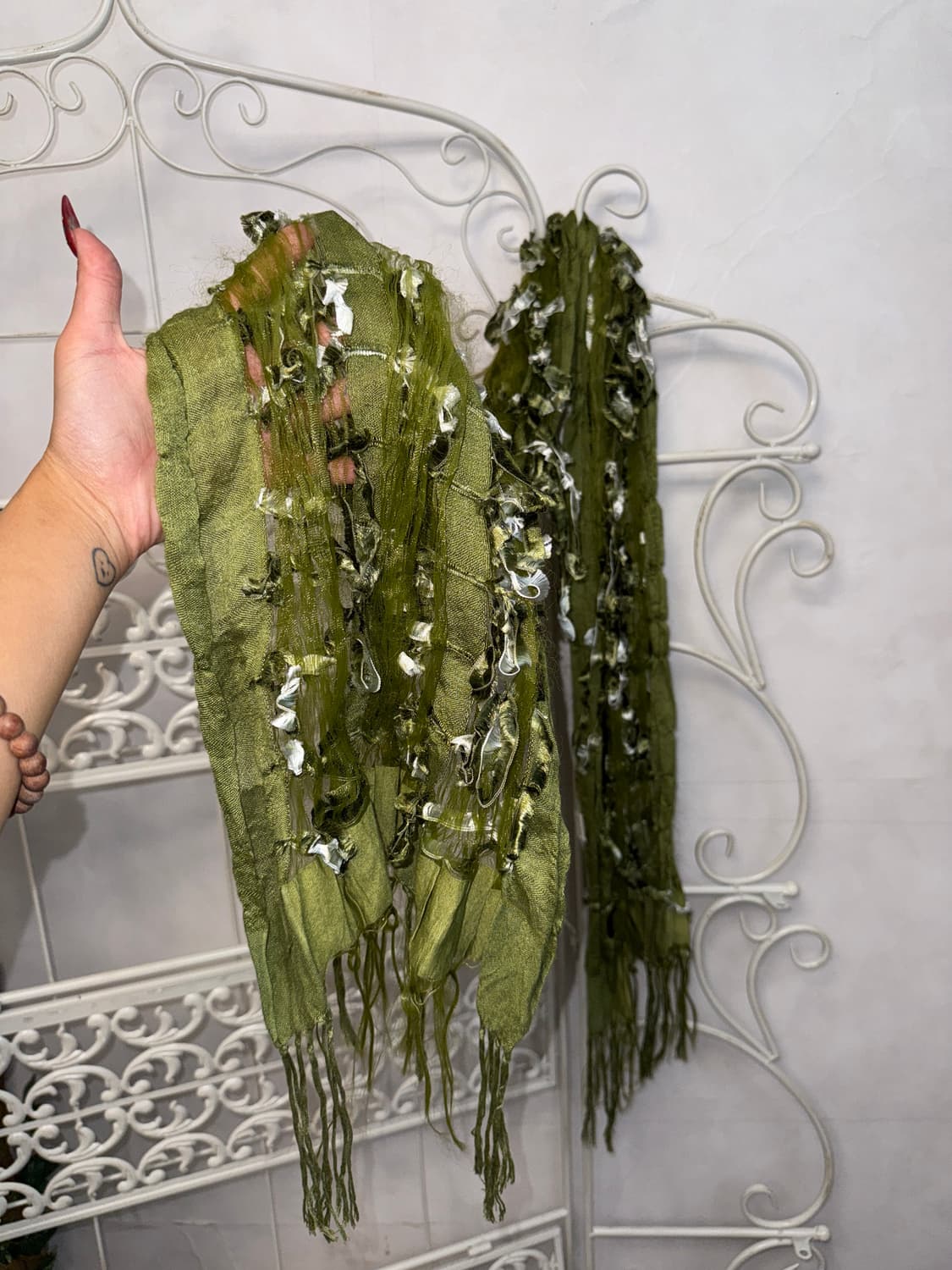 Khaki grunge fairy detail scarf 상품이미지3