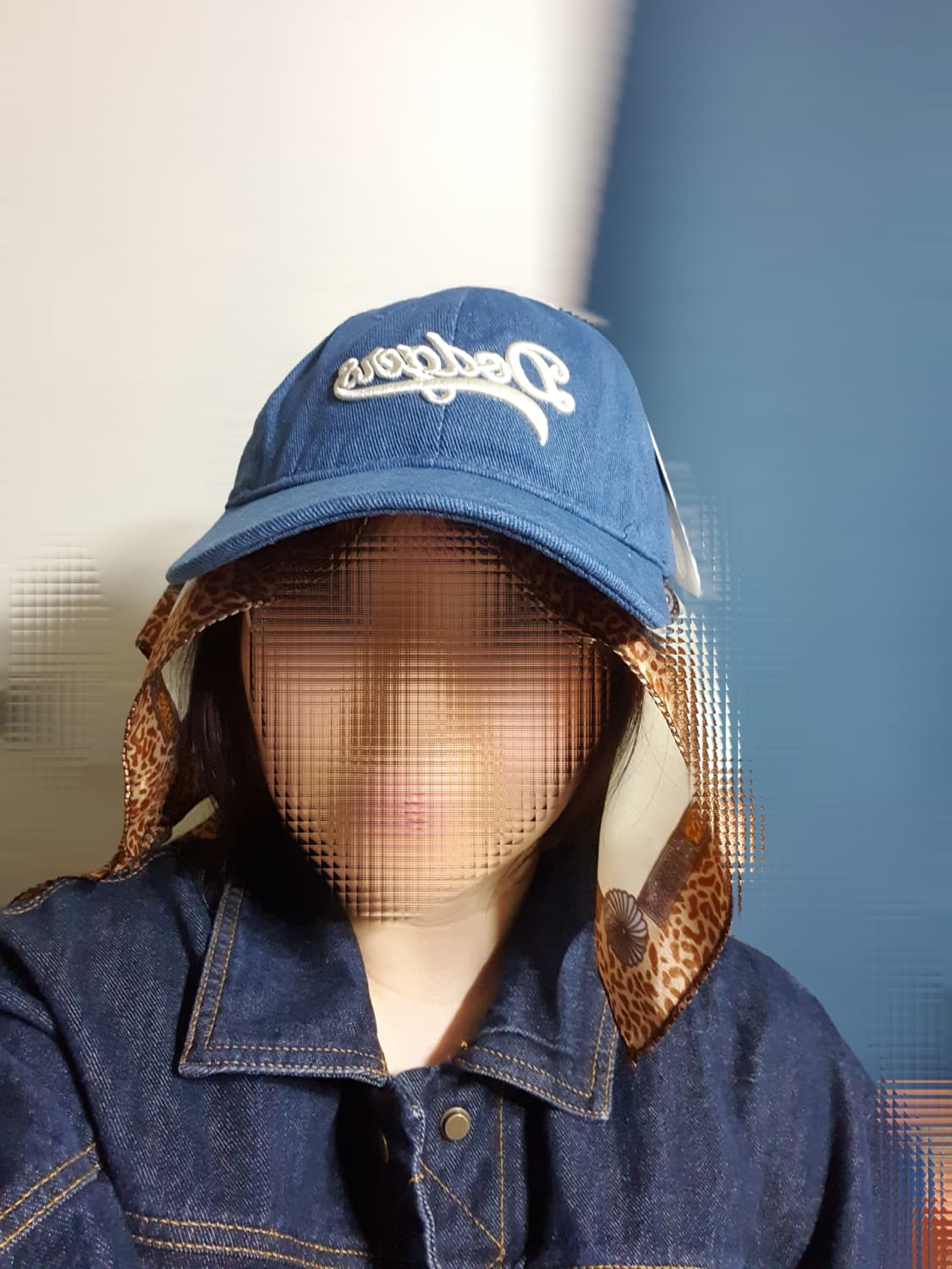 블루 크림베이지  데님 엠엘비 볼캡 모자  상품이미지9