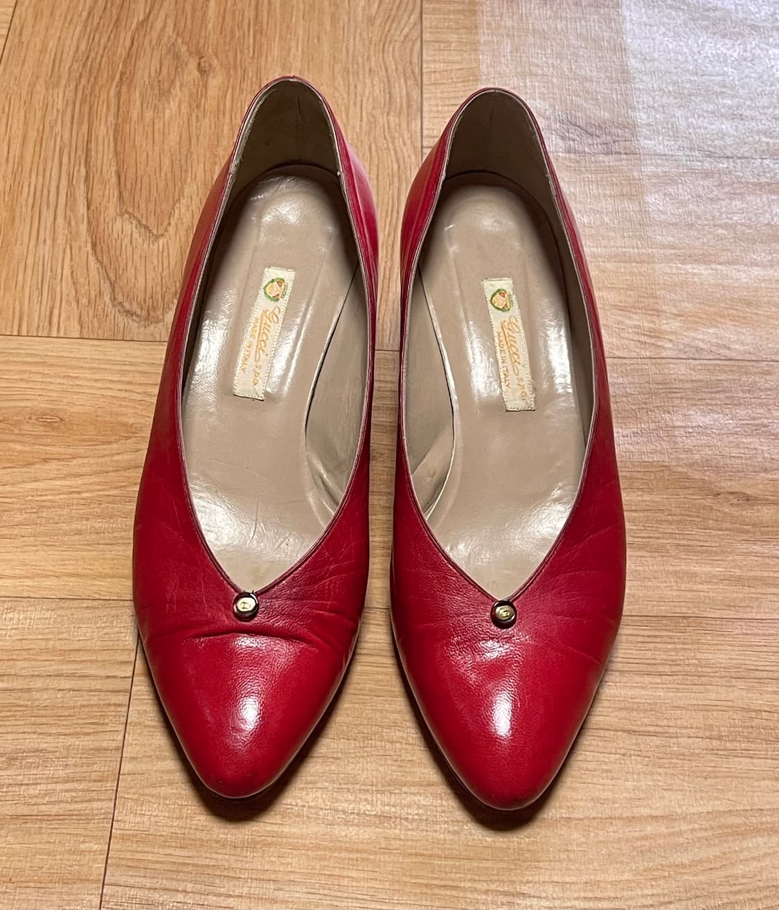 구찌 빈티지 레트로 80s 레드 키튼힐 38 상품이미지1