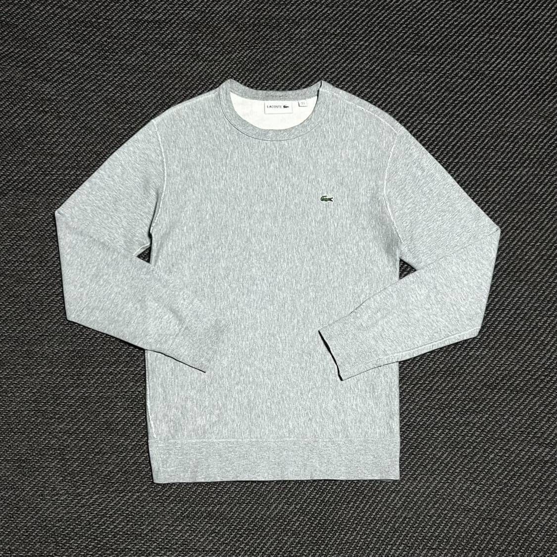 [S] Lacoste 라코스테 우먼즈 그레이 라운드 맨투맨 상품이미지1