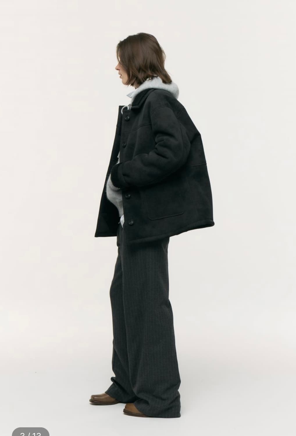 카달로그 무스탕 Martha Shearling Jacket(Black) 상품이미지3