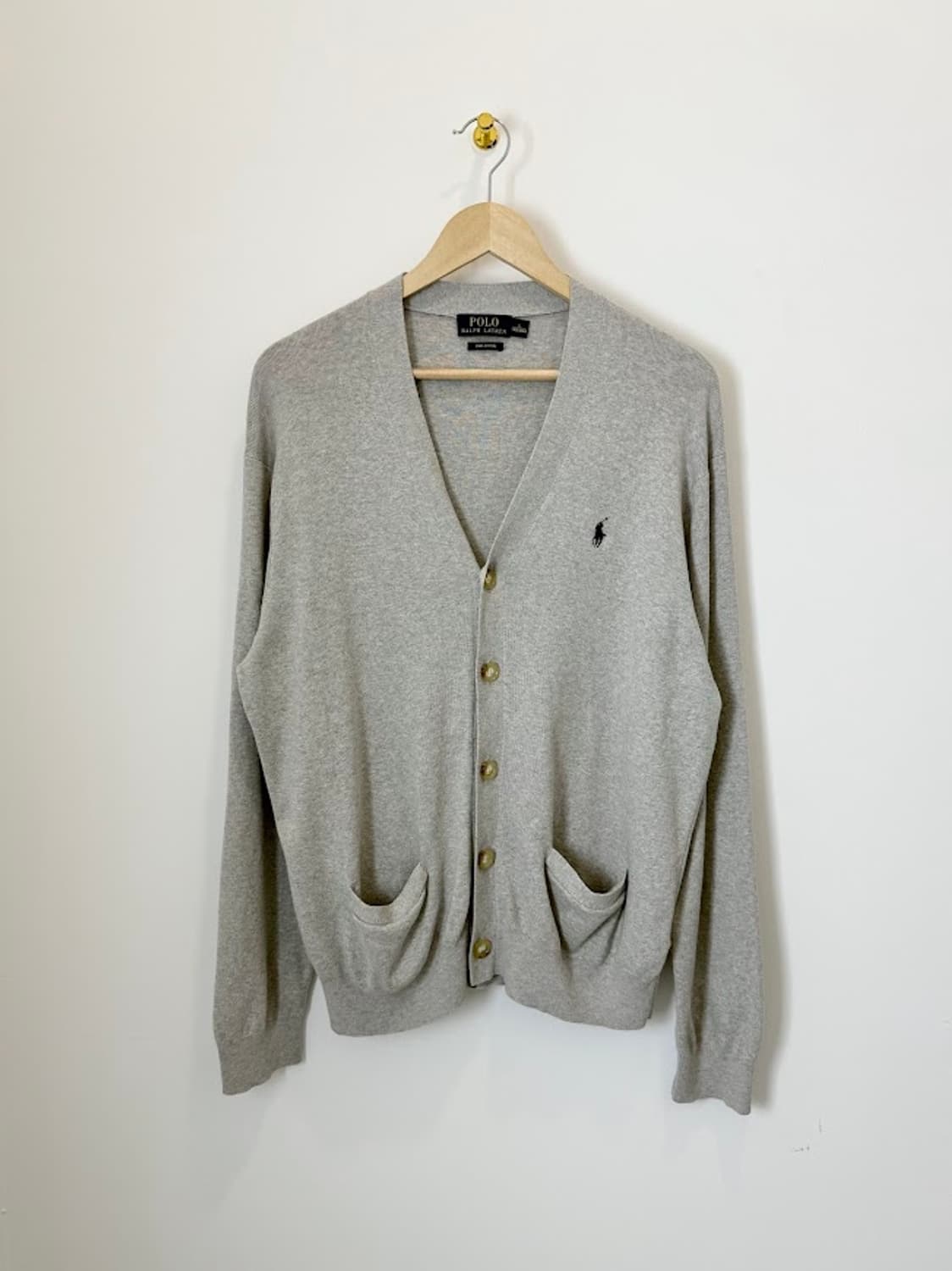 폴로 네이비포니 피마코튼 가디건 그레이 상품이미지1