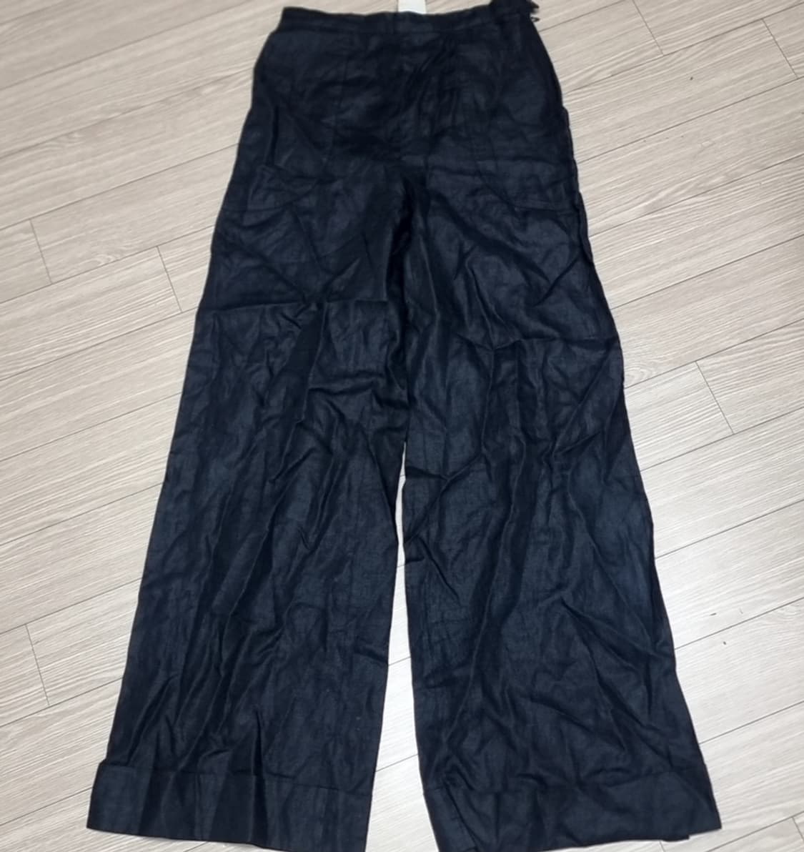 이태리제 엠프리오아르마니 블랙 린넨 와이드 팬츠(실측) 상품이미지1