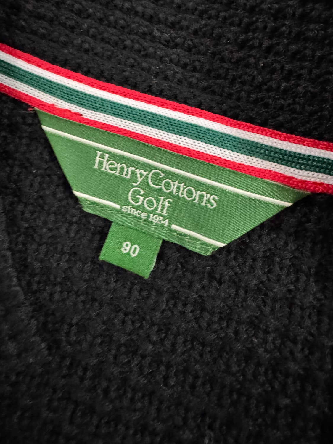 여성 헨리코튼 골프 블랙 와플 롱 가디건 s 상품이미지3