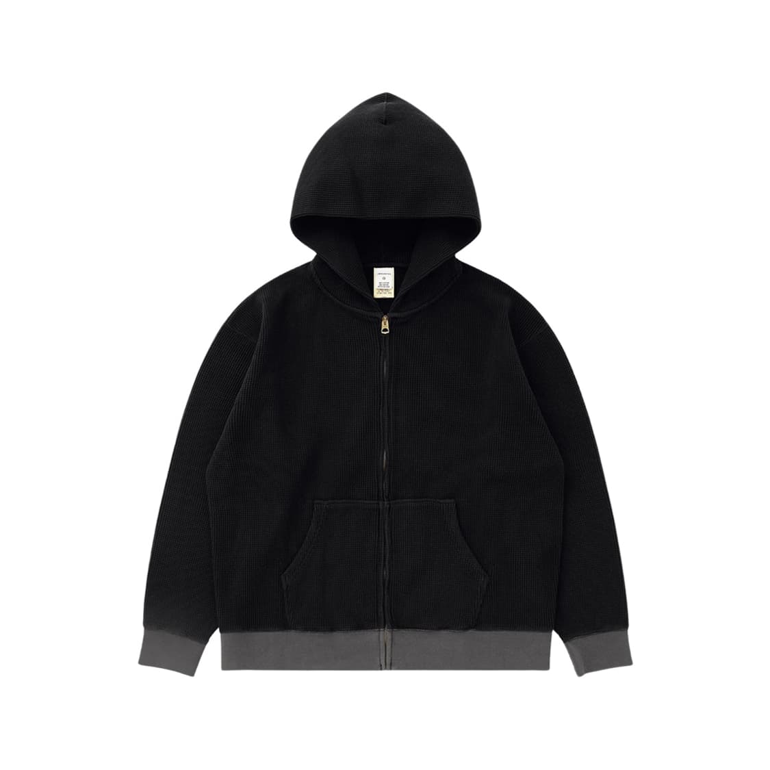 카키스 와플 풀집 후디 검정색  L사이즈 상품이미지2