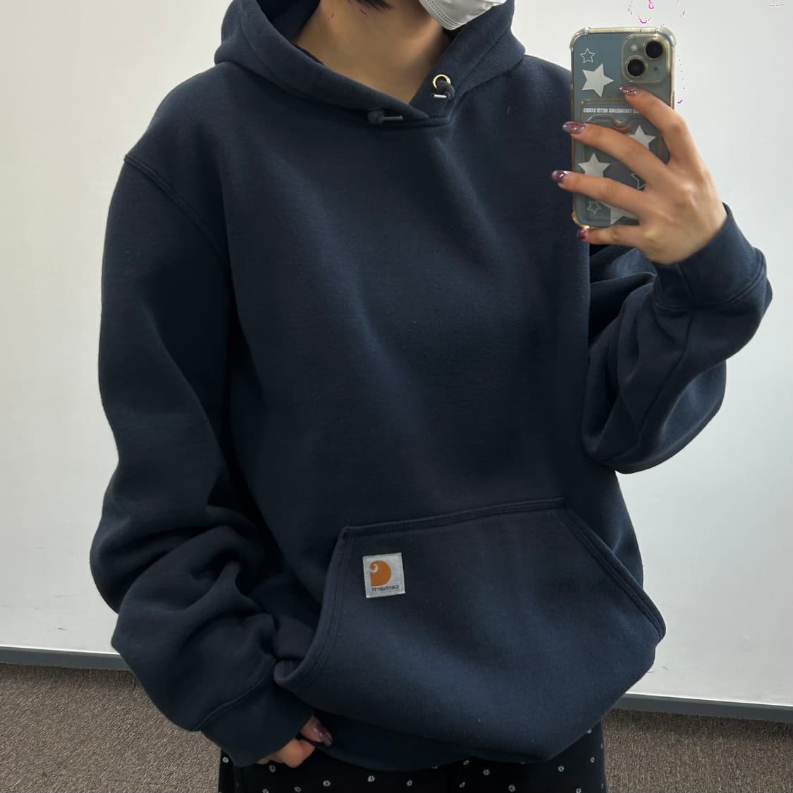 칼하트 오리지널 핏 네이비 후드티 상품이미지1