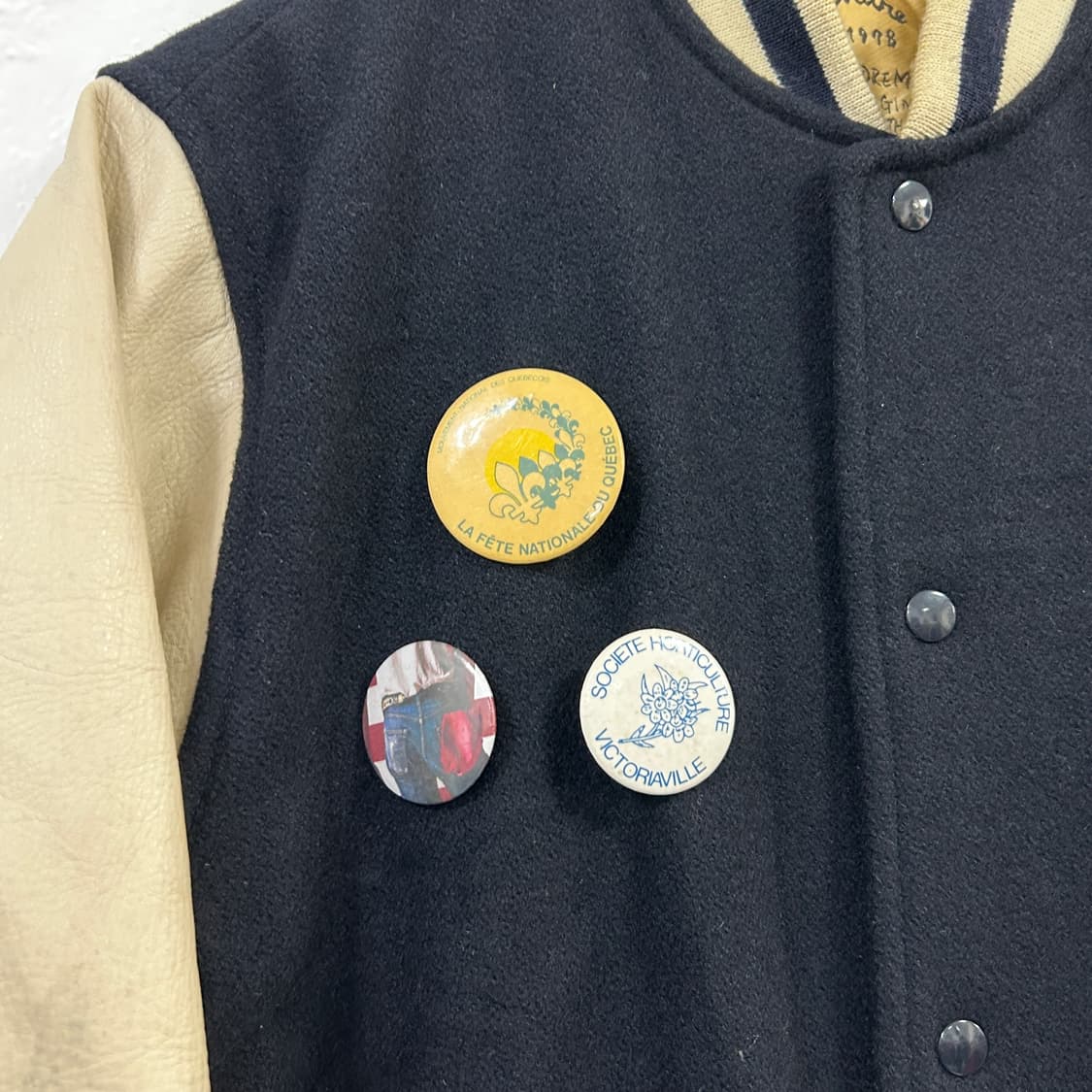 90’s FLANDRE 리얼레더 울 바시티  상품이미지5