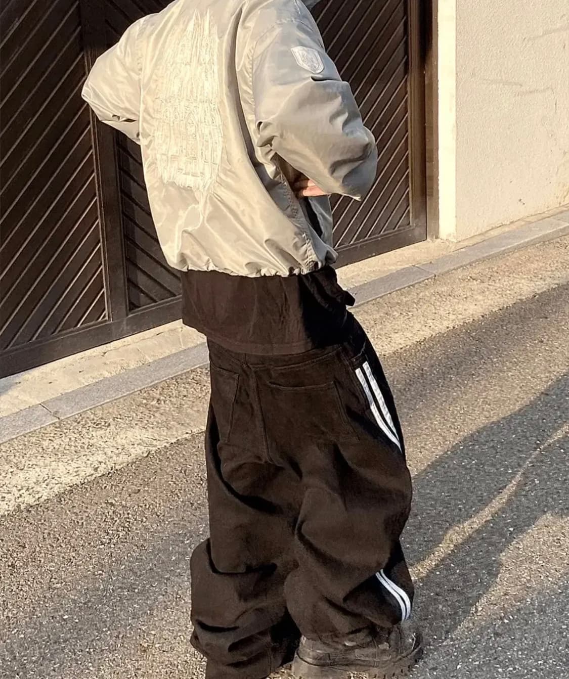 [1]언더마이카 사이드라인 블랙 워시드 배기진 상품이미지3