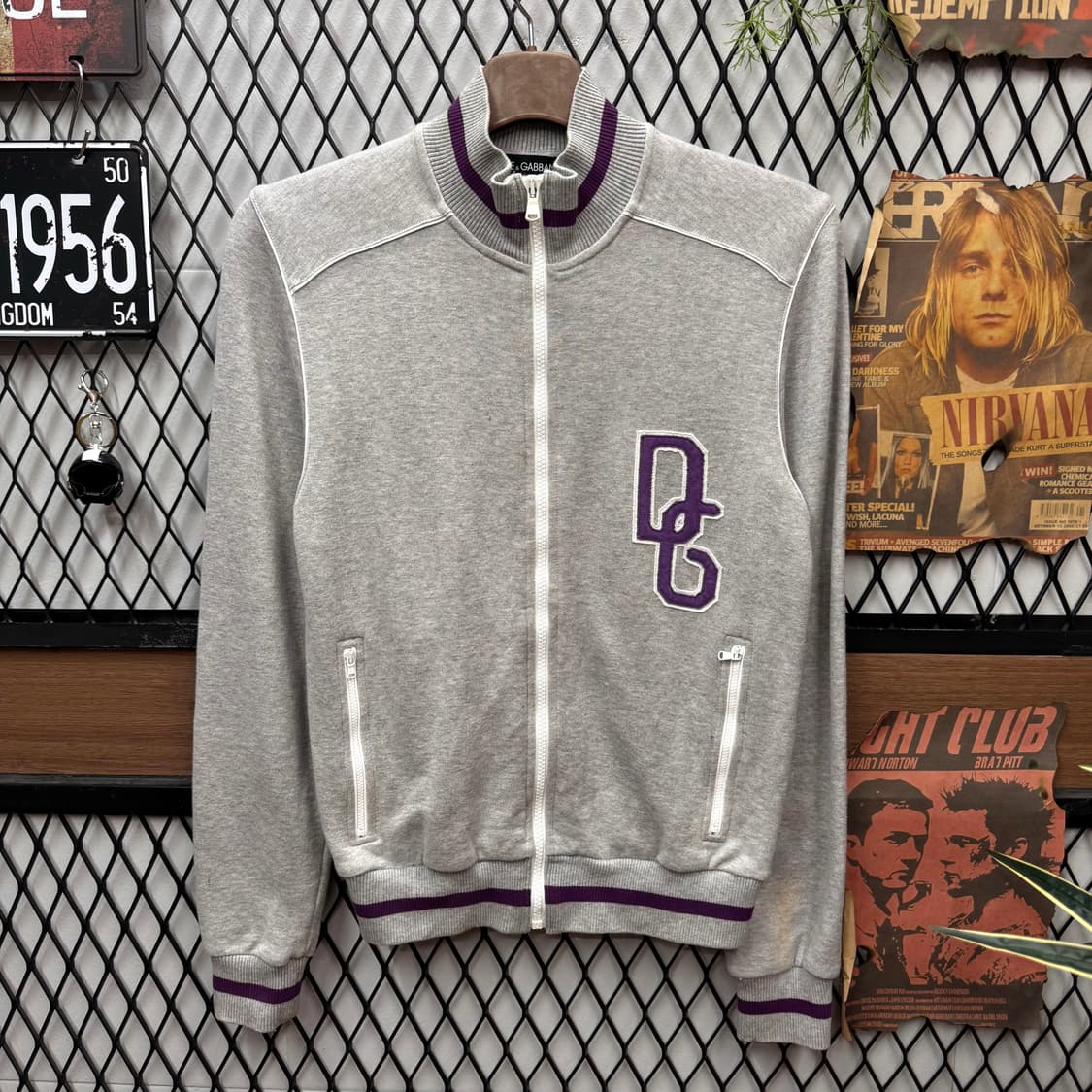 00s 돌체앤가바나 코튼 트랙 자켓 전면 로고 포인트 그레이 상품이미지1