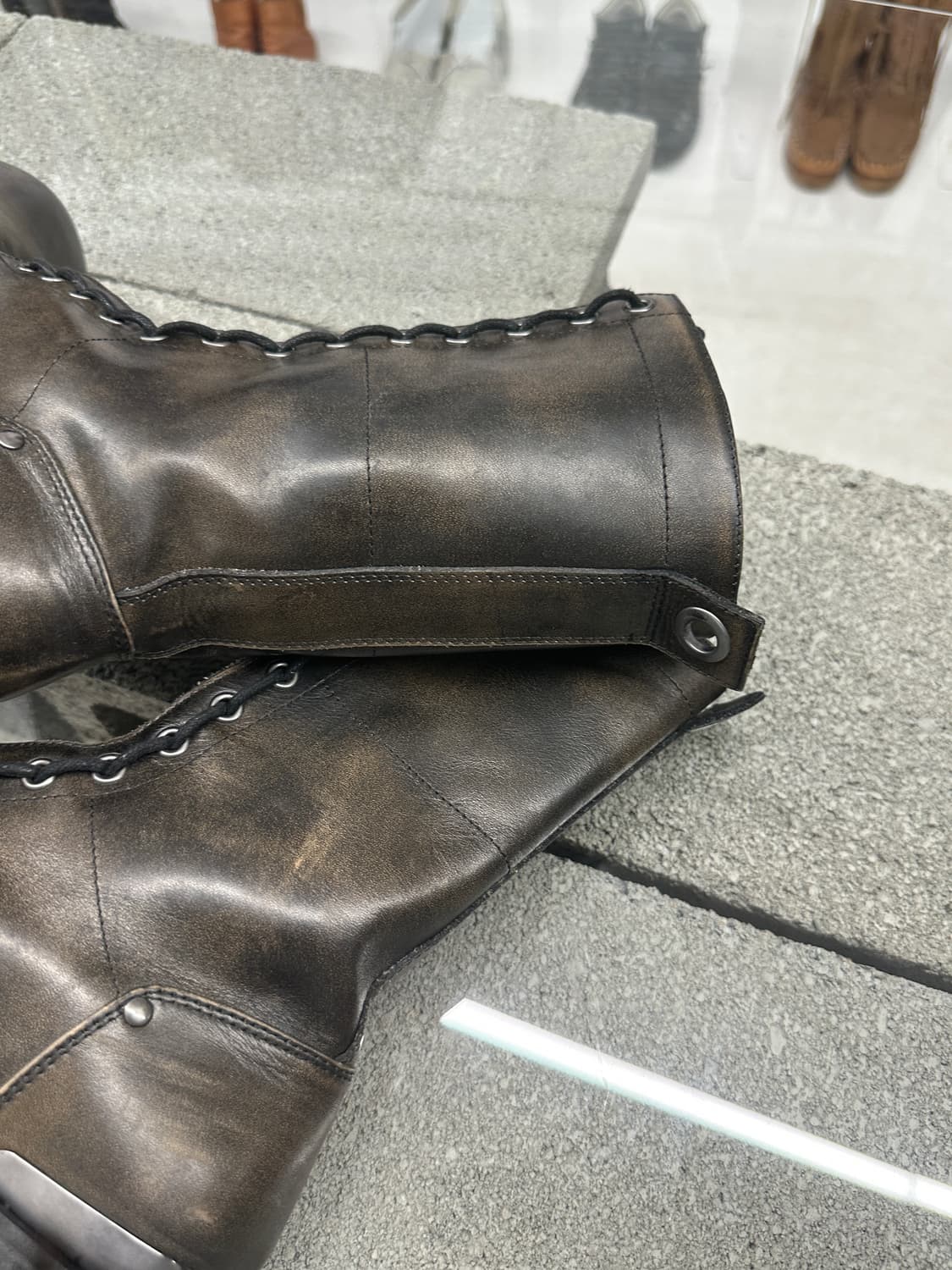 제이디드 런던 바이커 지퍼 레더 부츠 상품이미지5
