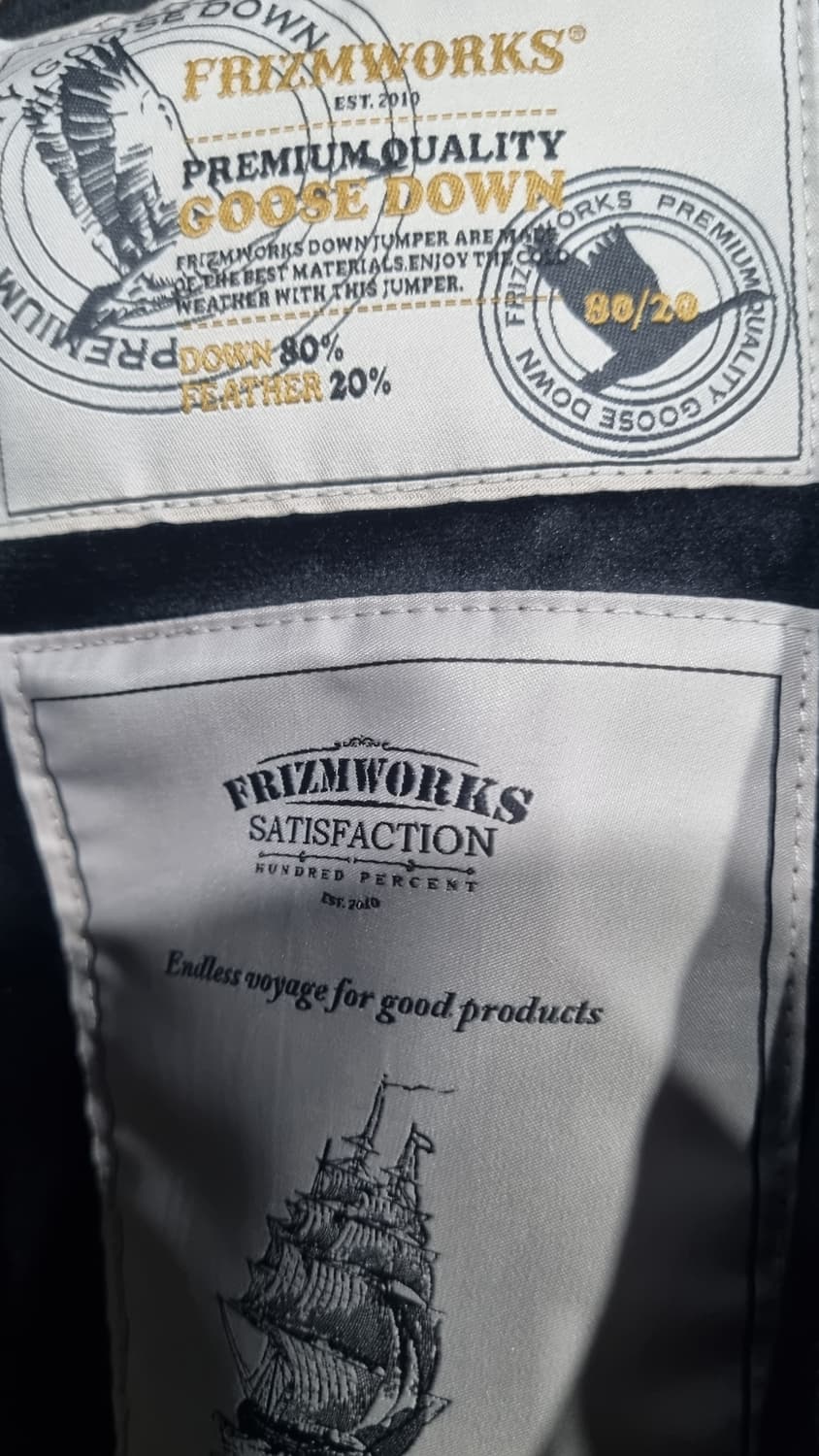 (프리즘 웍스) 벨벳 거위털 패딩 오버핏 xL (가슴단면 65) 상태최상 상품이미지4