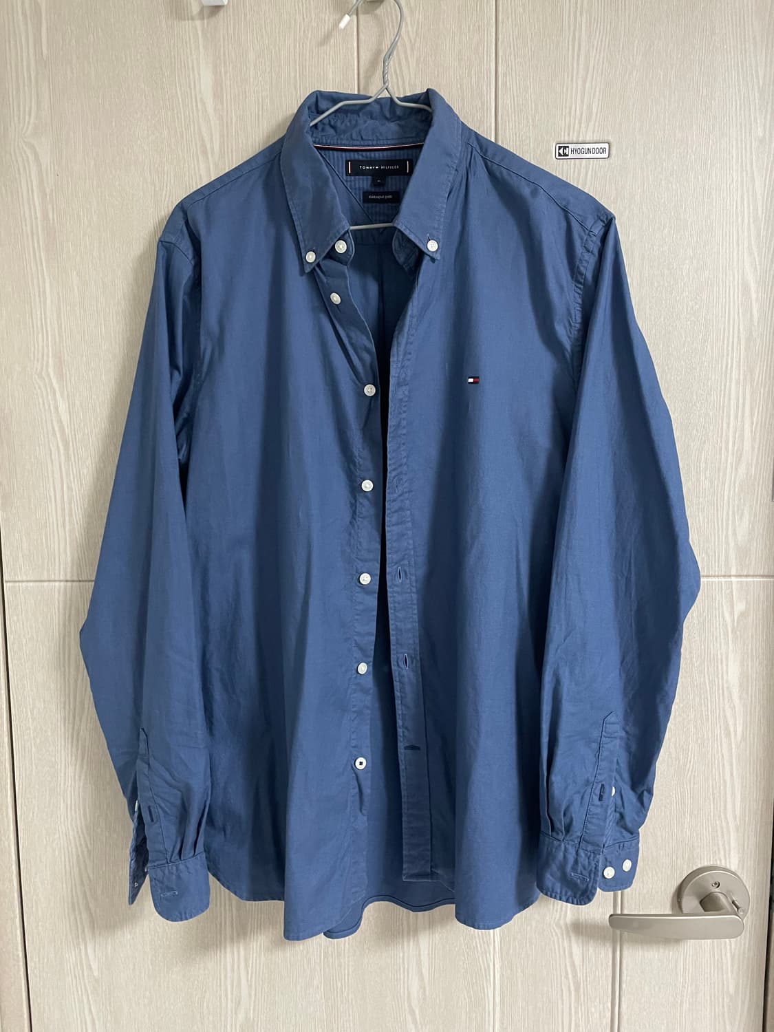 [M]타미힐피거 가먼트다이 셔츠 블루 상품이미지1