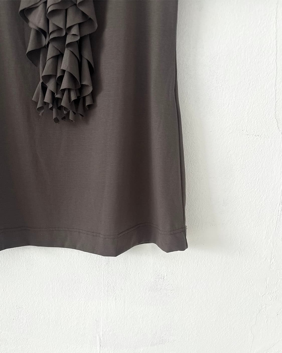 Dark Brown Ruffled Mini Dress 상품이미지9