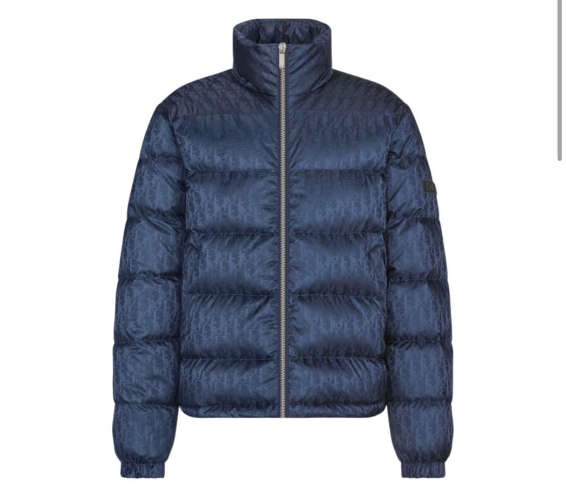 디올 오블리크 다운 자켓 네이비 블루 테크니컬 자카드 Dior Obliq 상품이미지1