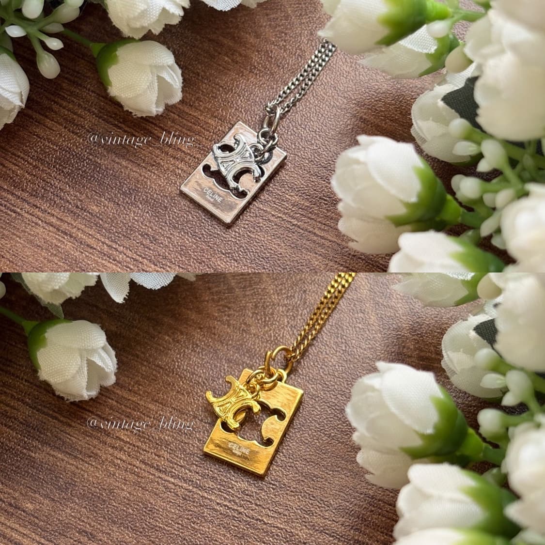 [골드품절] 셀린느 댕글 트리옹프 스퀘어 목걸이 상품이미지1