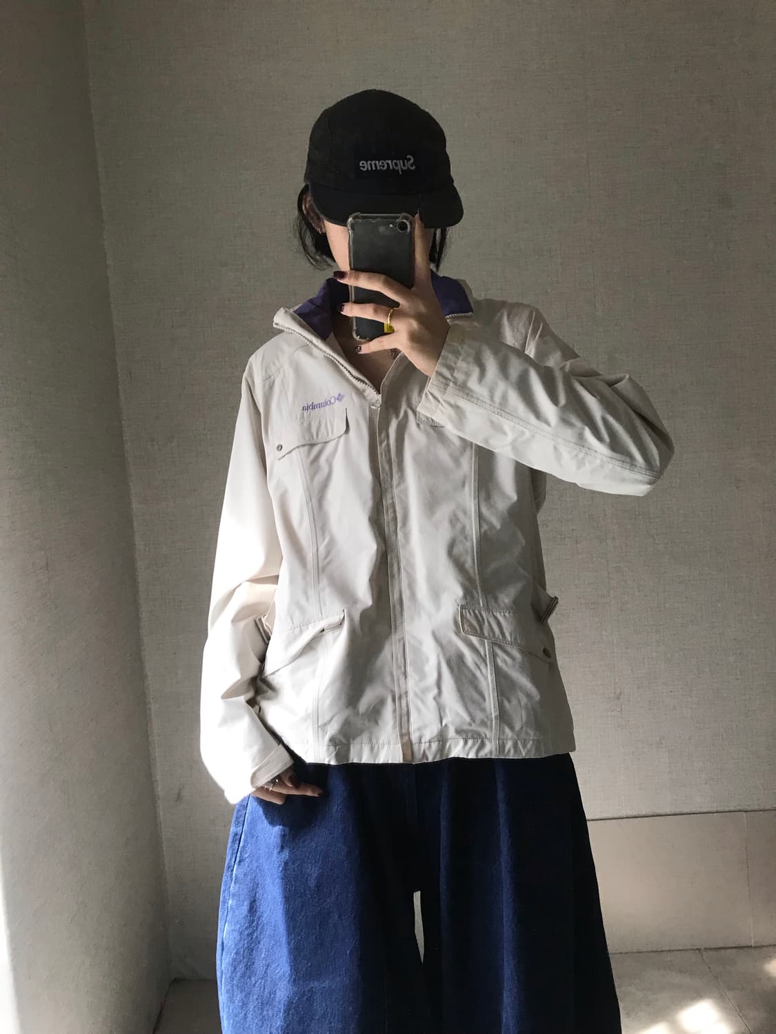 콜롬비아 아이보리 포켓 바람막이 상품이미지5