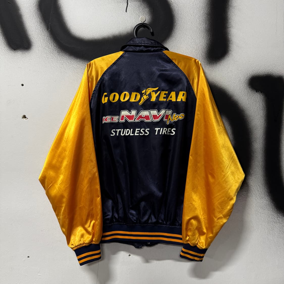 VTG 빈티지 올드스쿨 빅 프린팅 레이싱 사틴 바시티 자켓 상품이미지1