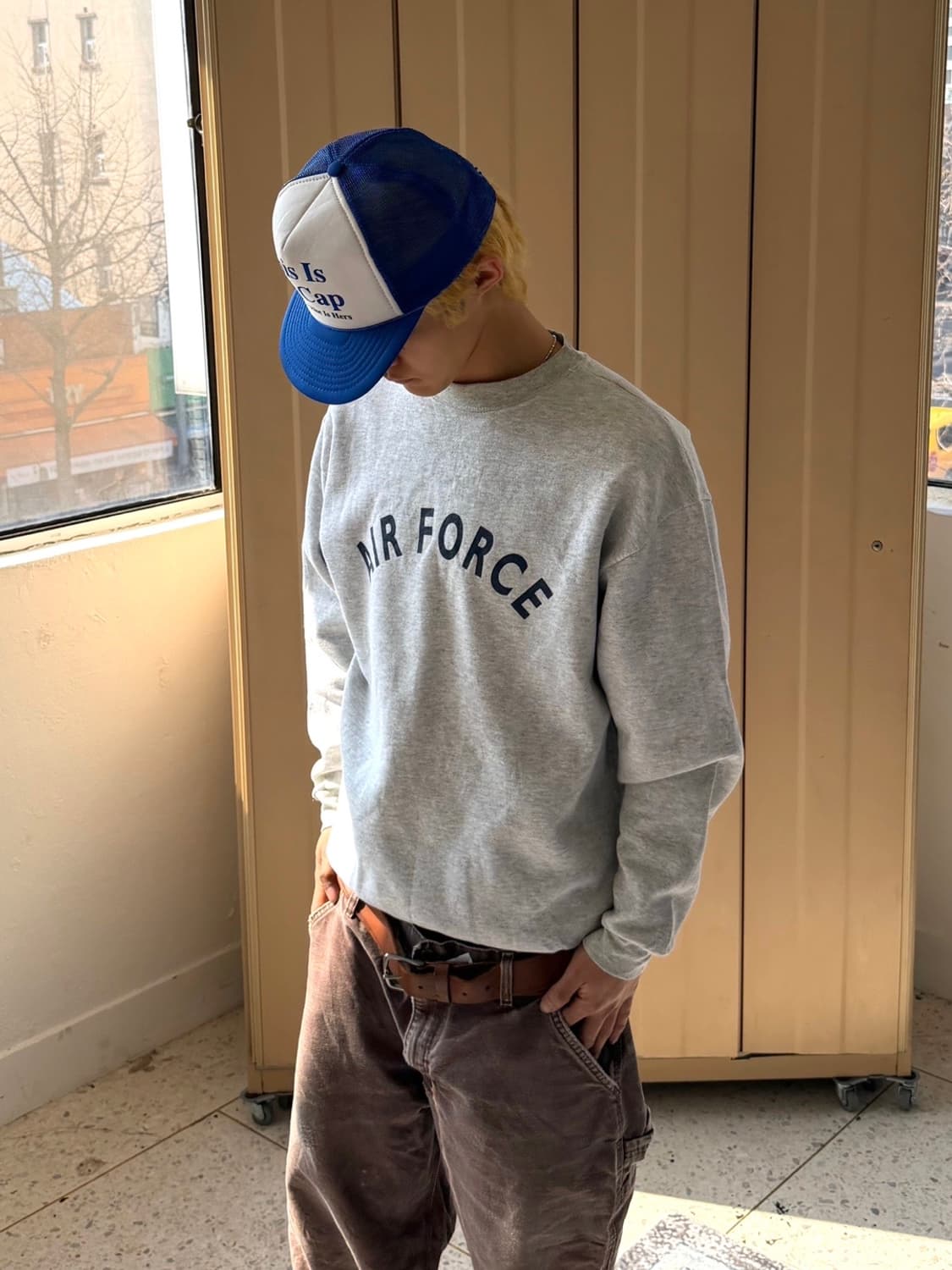 밀리터리 AIR FORCE 맨투맨 그레이 상품이미지2