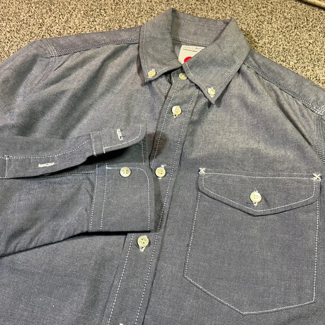 marka x ecru 마카 에크루 샴브레이 셔츠 상품이미지2