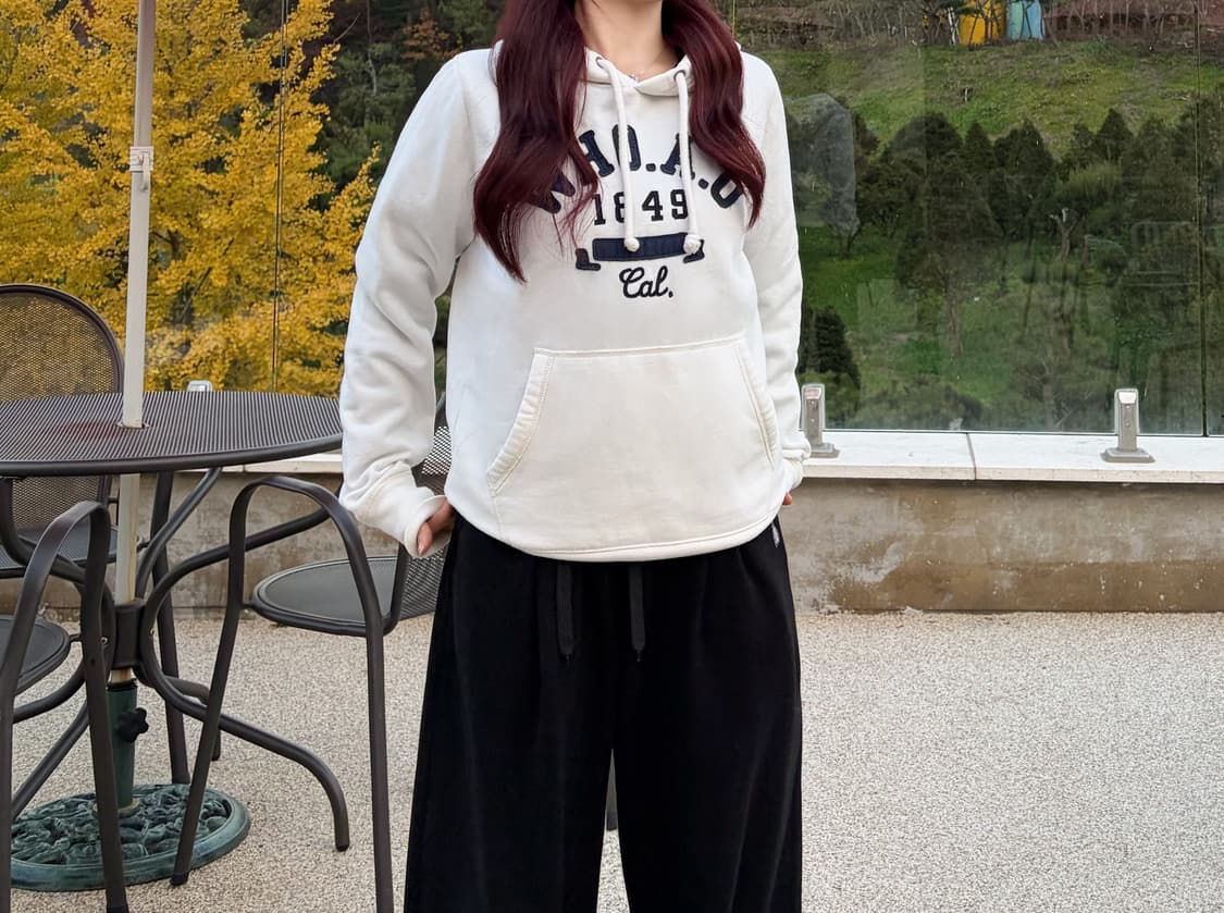 후아유 1849캘리포니아 y2k 화이트 후드티(l) 상품이미지1