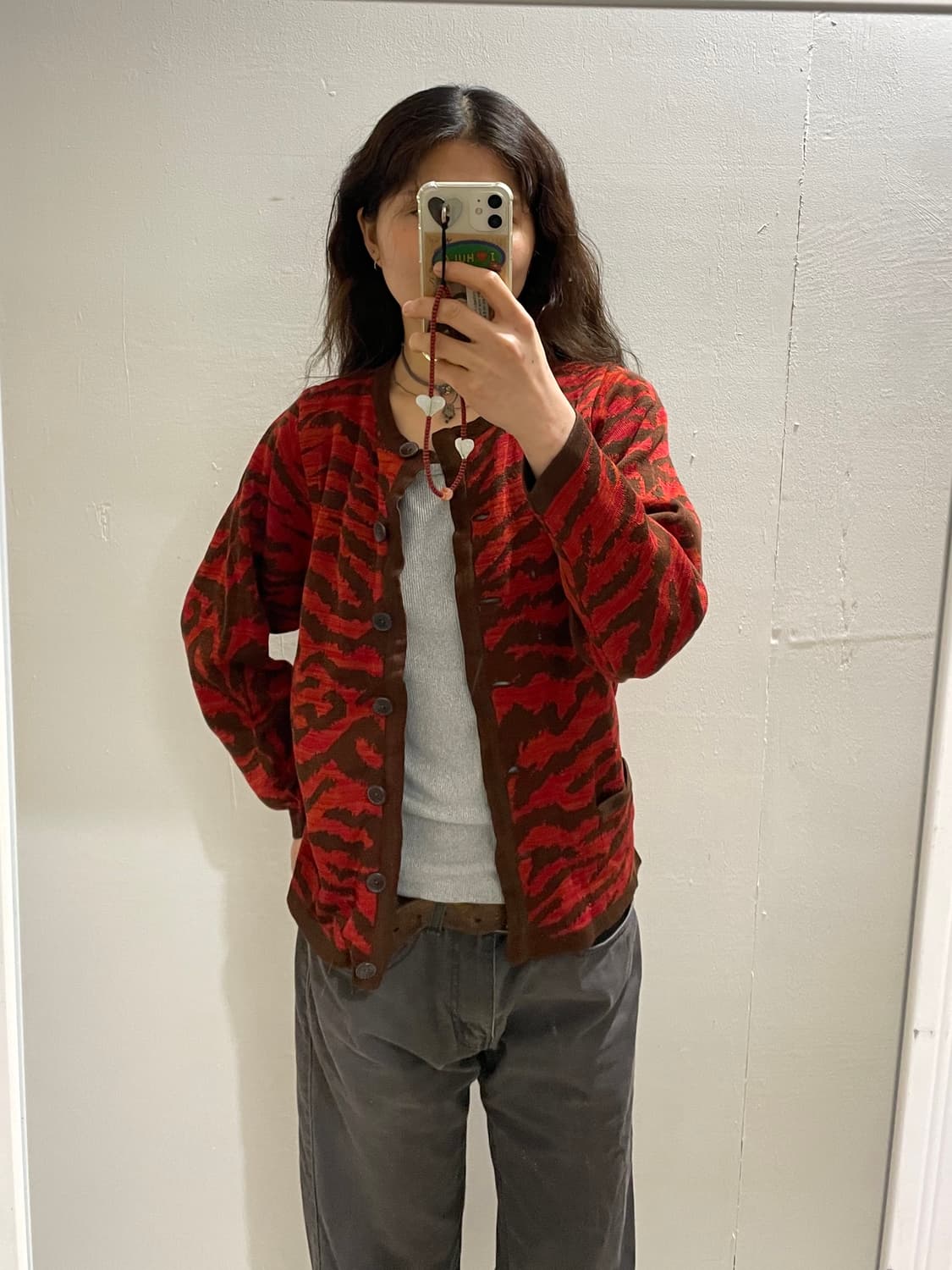 80년대 입생로랑 애니멀 패턴 가디건 상품이미지1