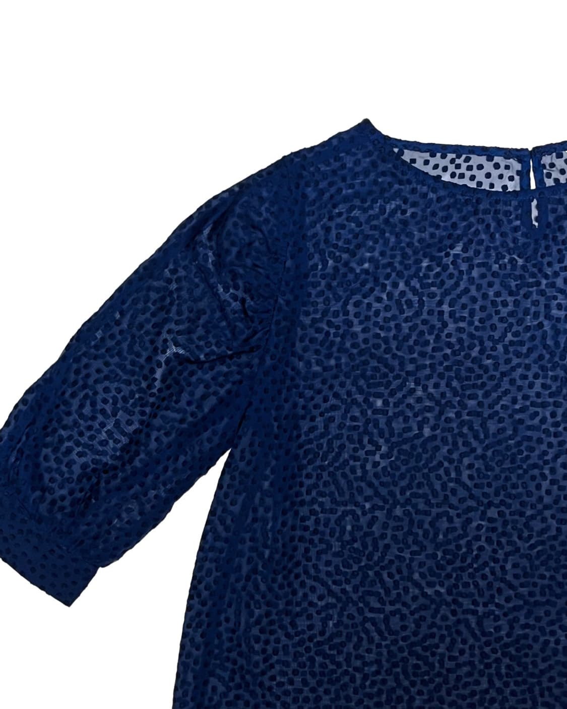 See-through navy blouse 상품이미지2