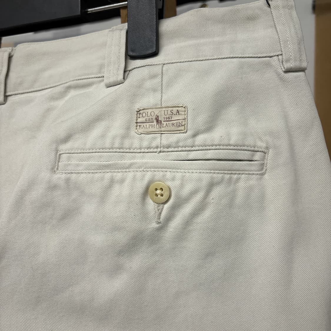 90s 폴로 랄프로렌 클래식 스모키화이트 코튼 치노팬츠 포니자수 N762 상품이미지8