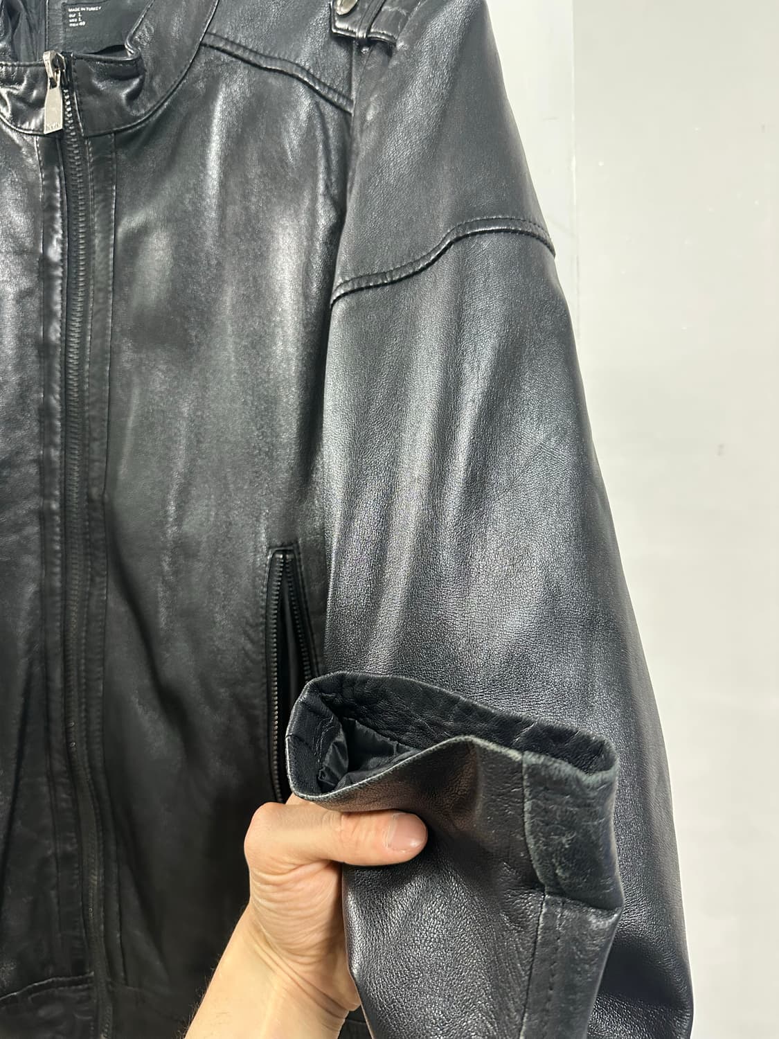 자라 블랙택 쉽스킨 자켓 상품이미지3